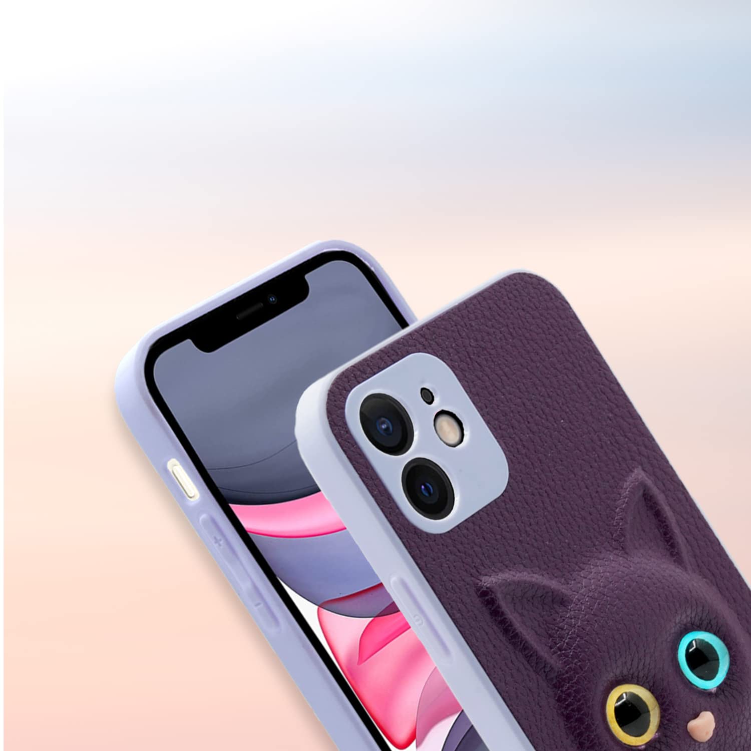 Pikkme iPhone 11 Kitty Back Cover (Purple)