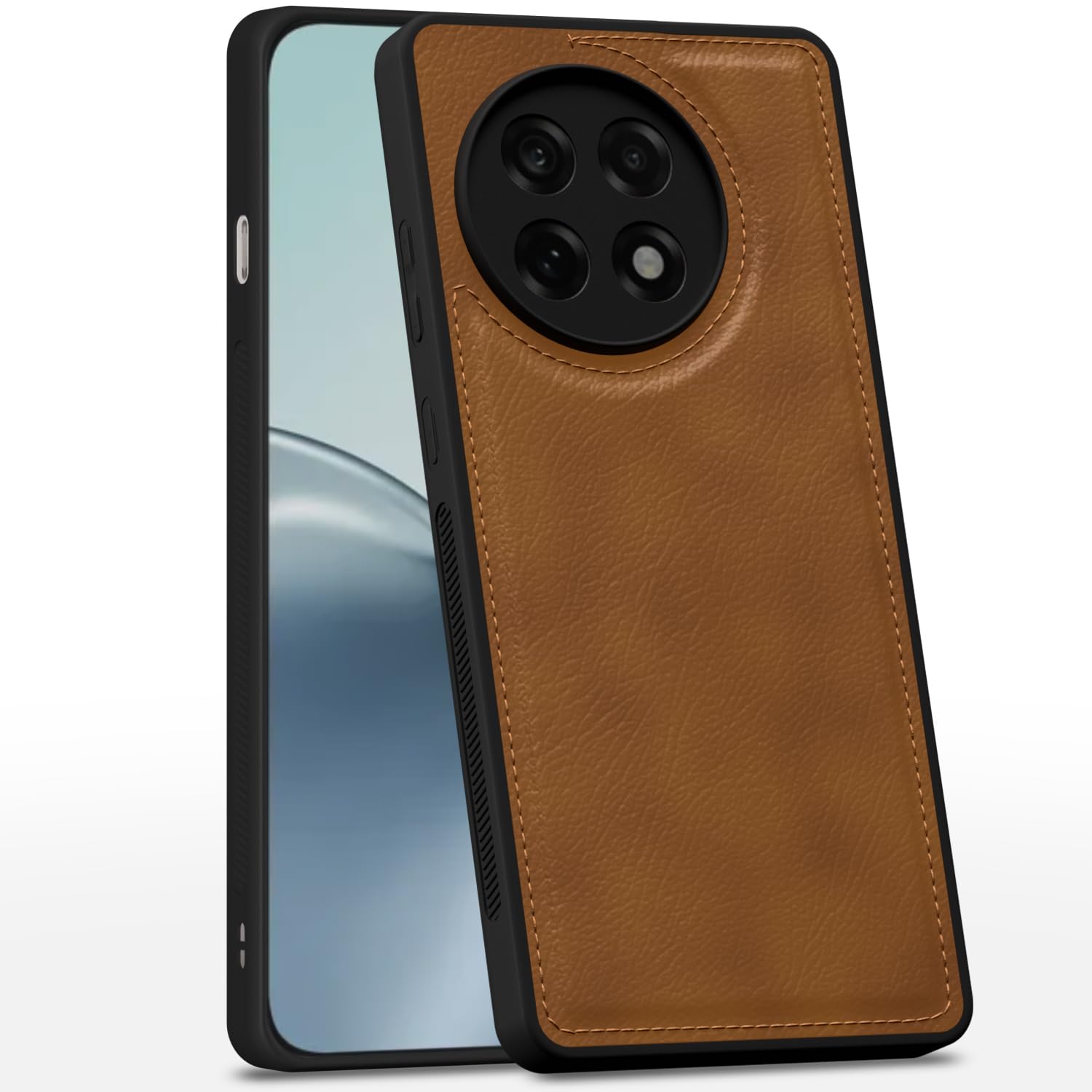 Pikkme OnePlus 13R 5G Leatherback Back Case (Brown)