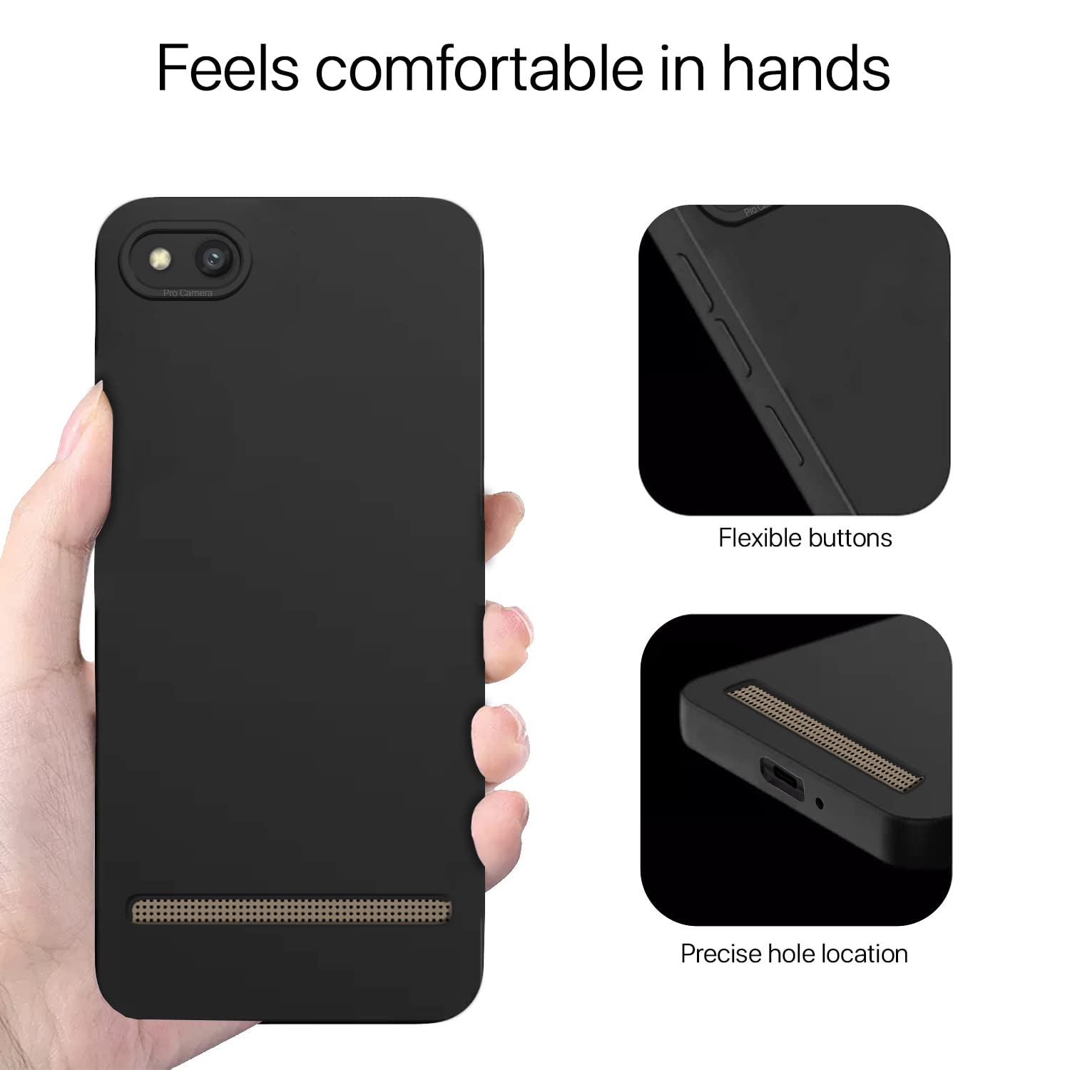 Pikkme Mi Redmi 5ALiquid Siliconee Back Cover | Black