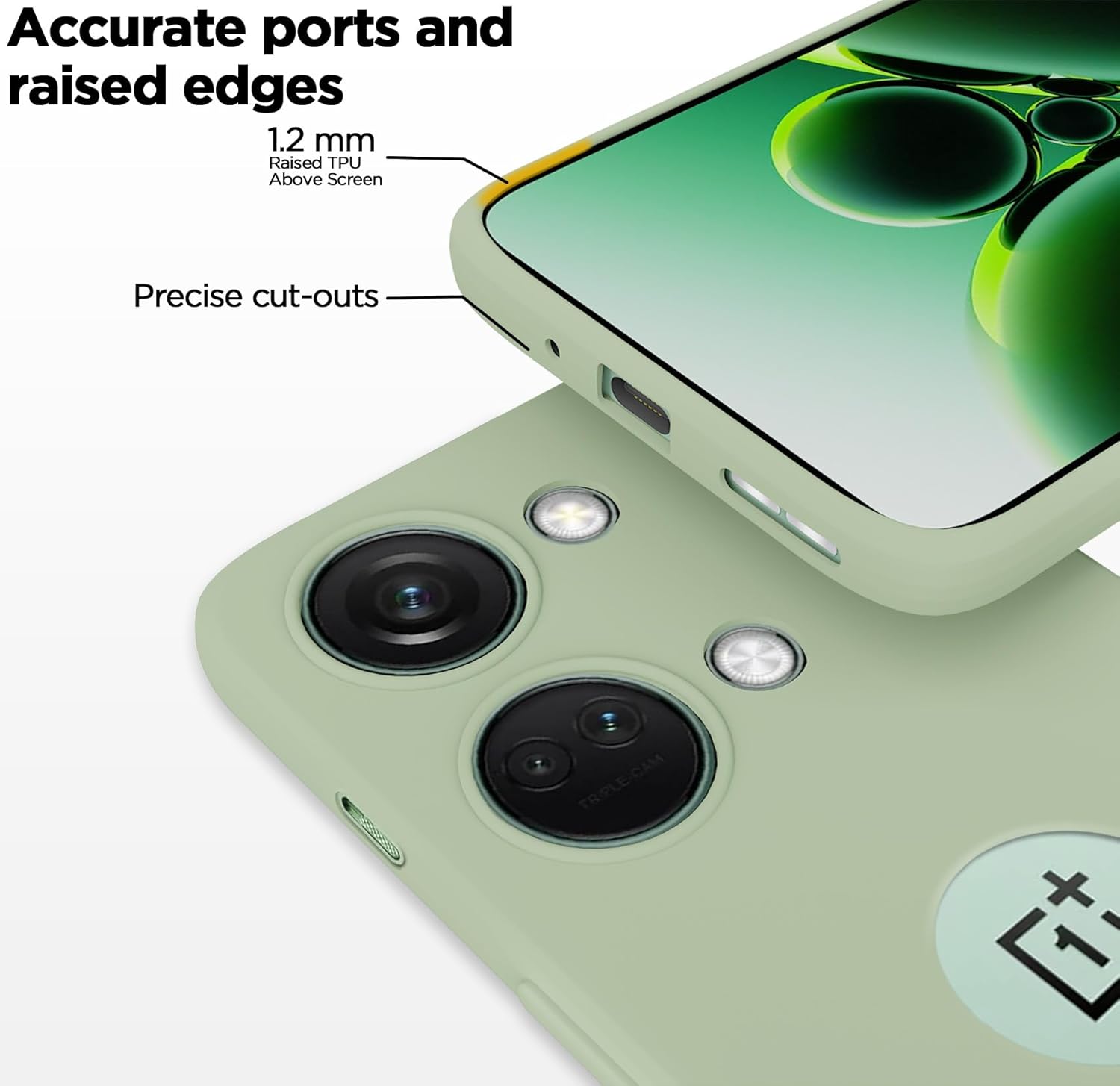 Pikkme OnePlus Nord 3 5G Super Soft Silicone Back Cover (Mint Green)