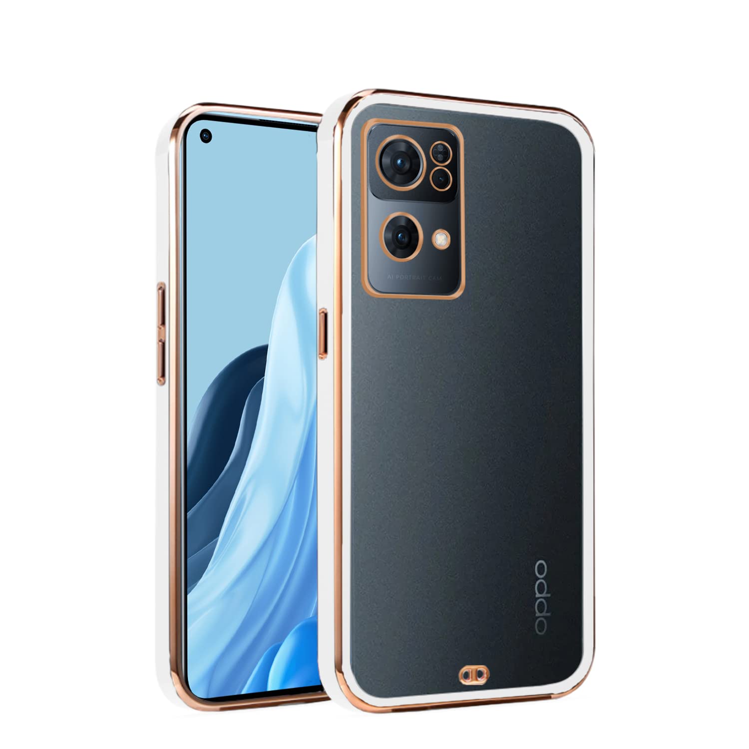 Oppo Reno 7 Pro 5G mobile back cover in white by Pikkme