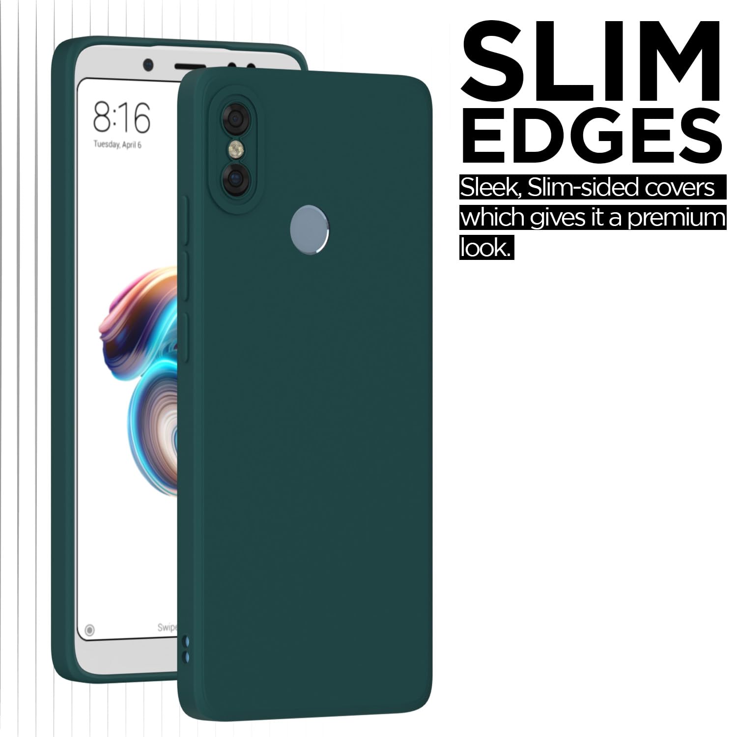 Pikkme Redmi Note 5 Pro Liquid Silicone Back Cover | Green