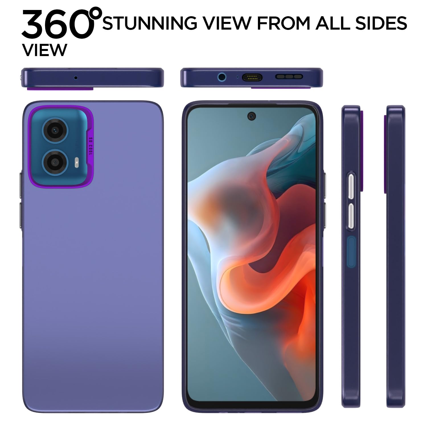 Purple Matte back cover for Moto G34/G45 5G – Pikkme – photo 3