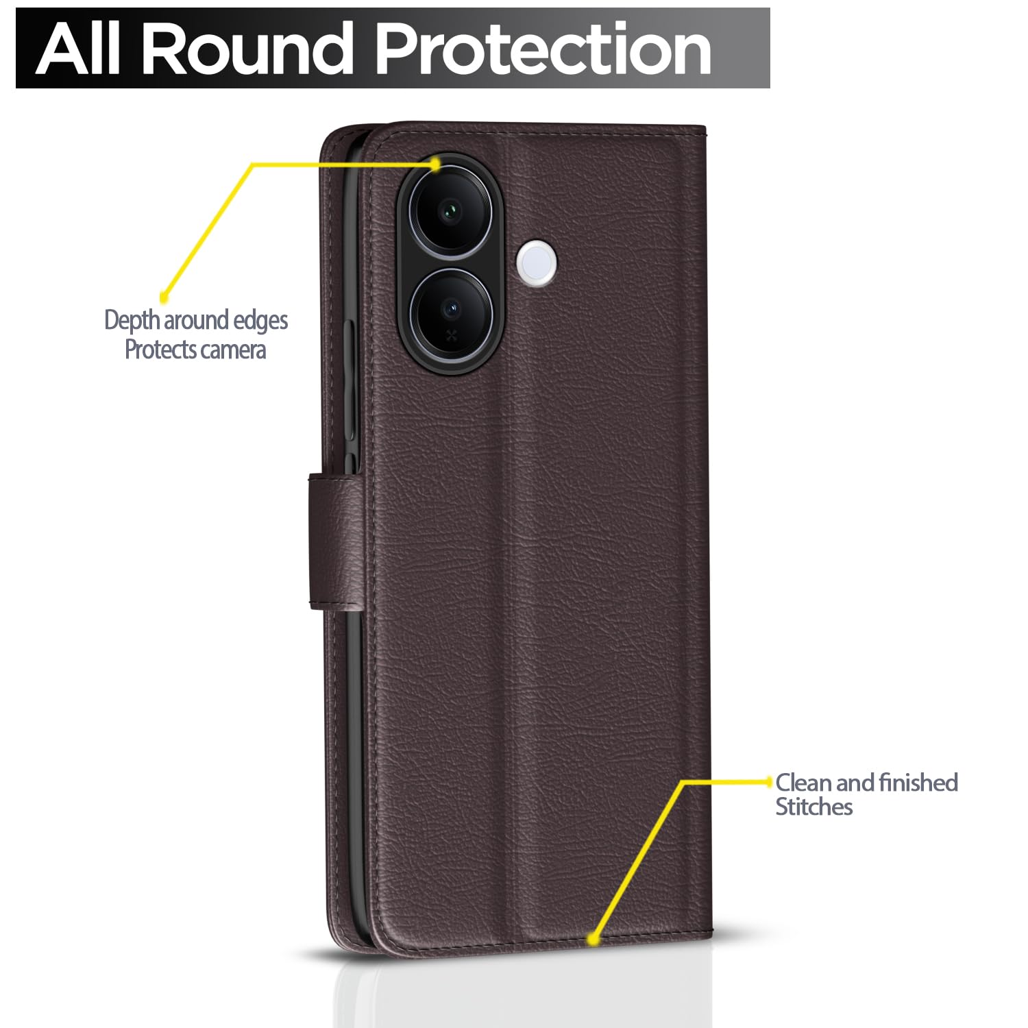 Coffee Wallet wallet flip cover for Vivo V60 Lite 5G – Pikkme – photo 4