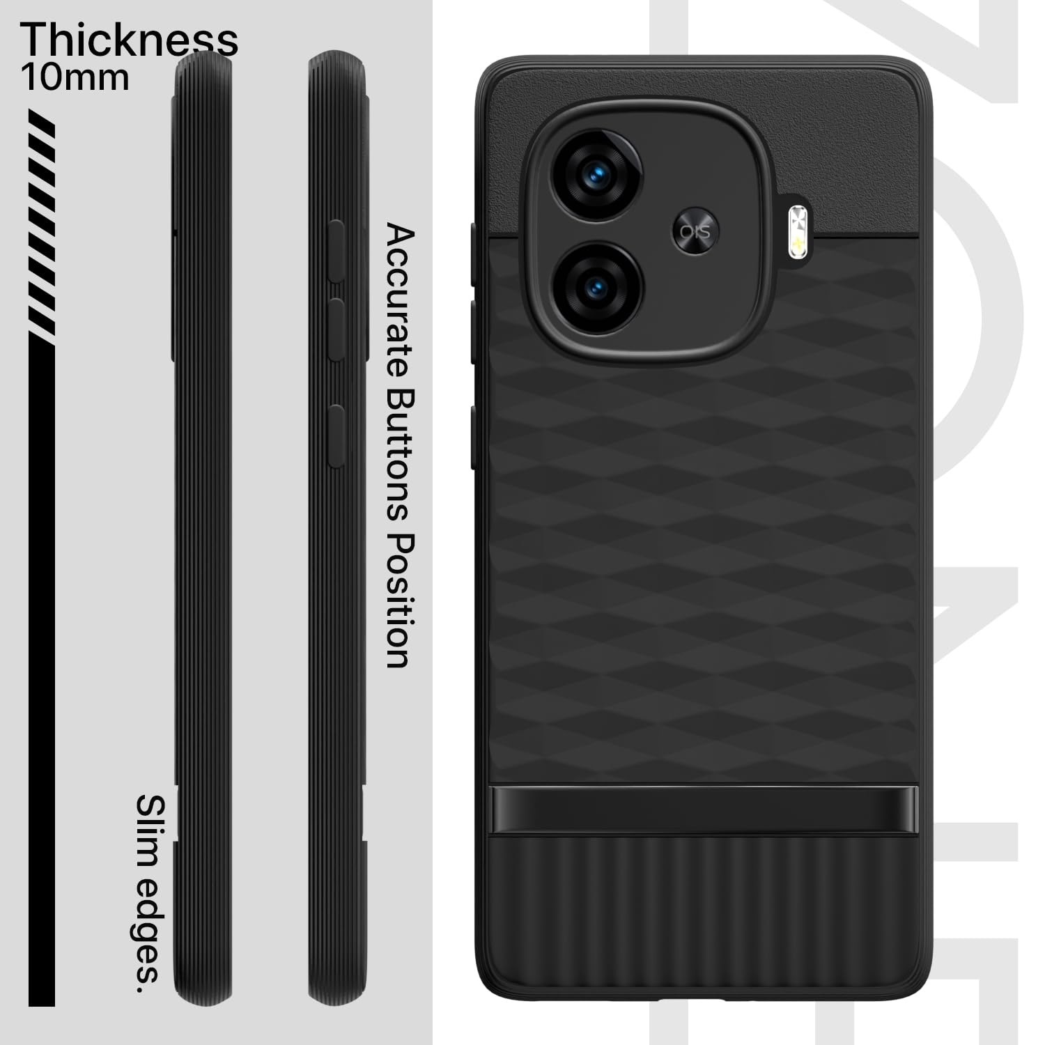 Pikkme Oppo F29 Pro 5G Shockproof Soft Flexible Gencase Back Cover (Black)