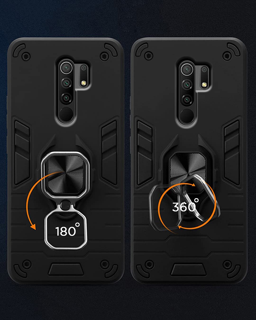 Redmi 9 Prime, Poco M2 D5 Tough Armor mobile cover in black by Pikkme – photo 3