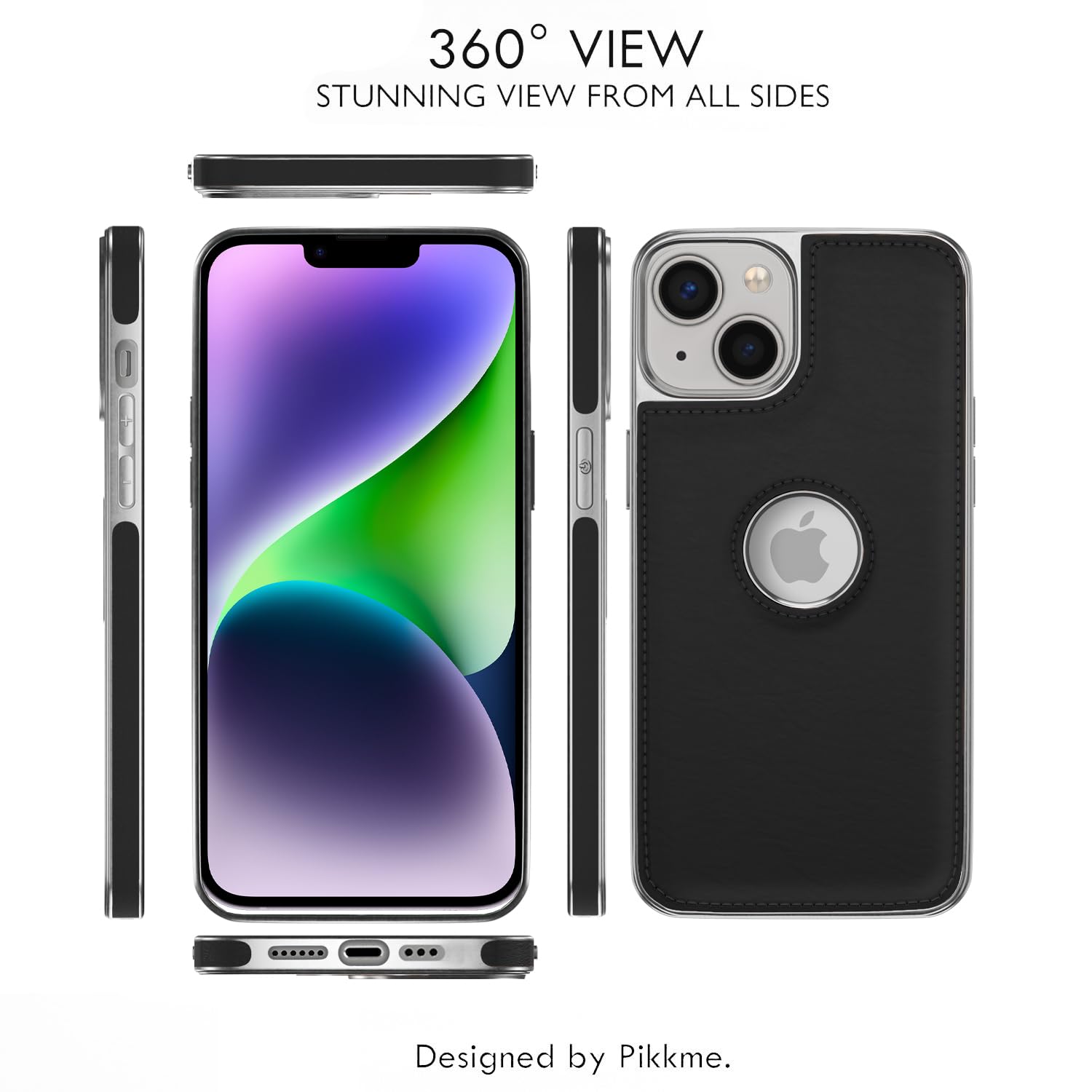 Pikkme chrome black Leatherback mobile cover for iPhone 14 Plus – photo 3