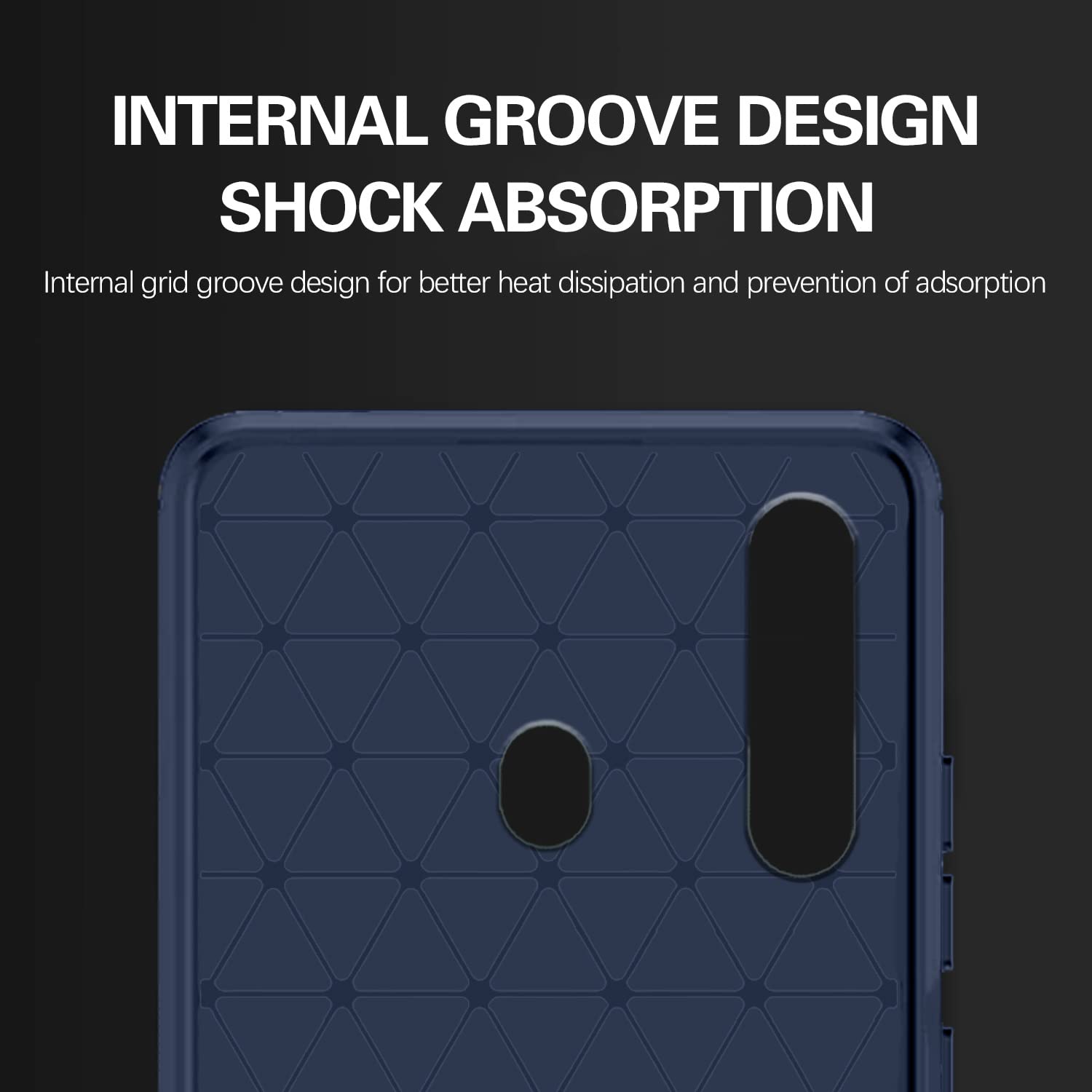 Pikkme Samsung Galaxy M40 Hybrid Carbon Fiber Back Cover | Blue