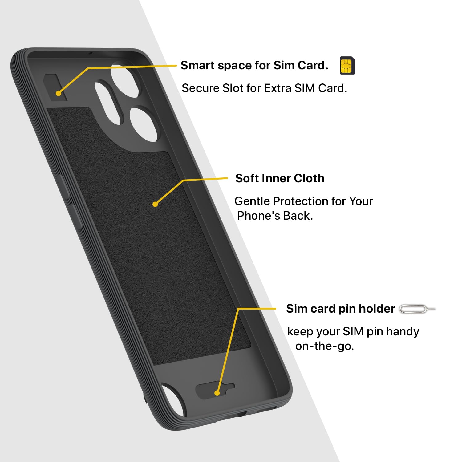Pikkme CMF by Nothing Phone 2 Pro 5G Shockproof Soft Flexible Gencase Back Cover (Grey)