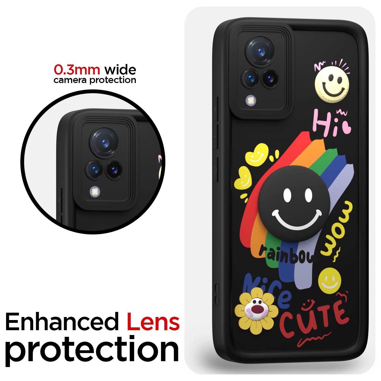 Black Soft Silicone phone cover for Vivo V21 5G – Pikkme – photo 5