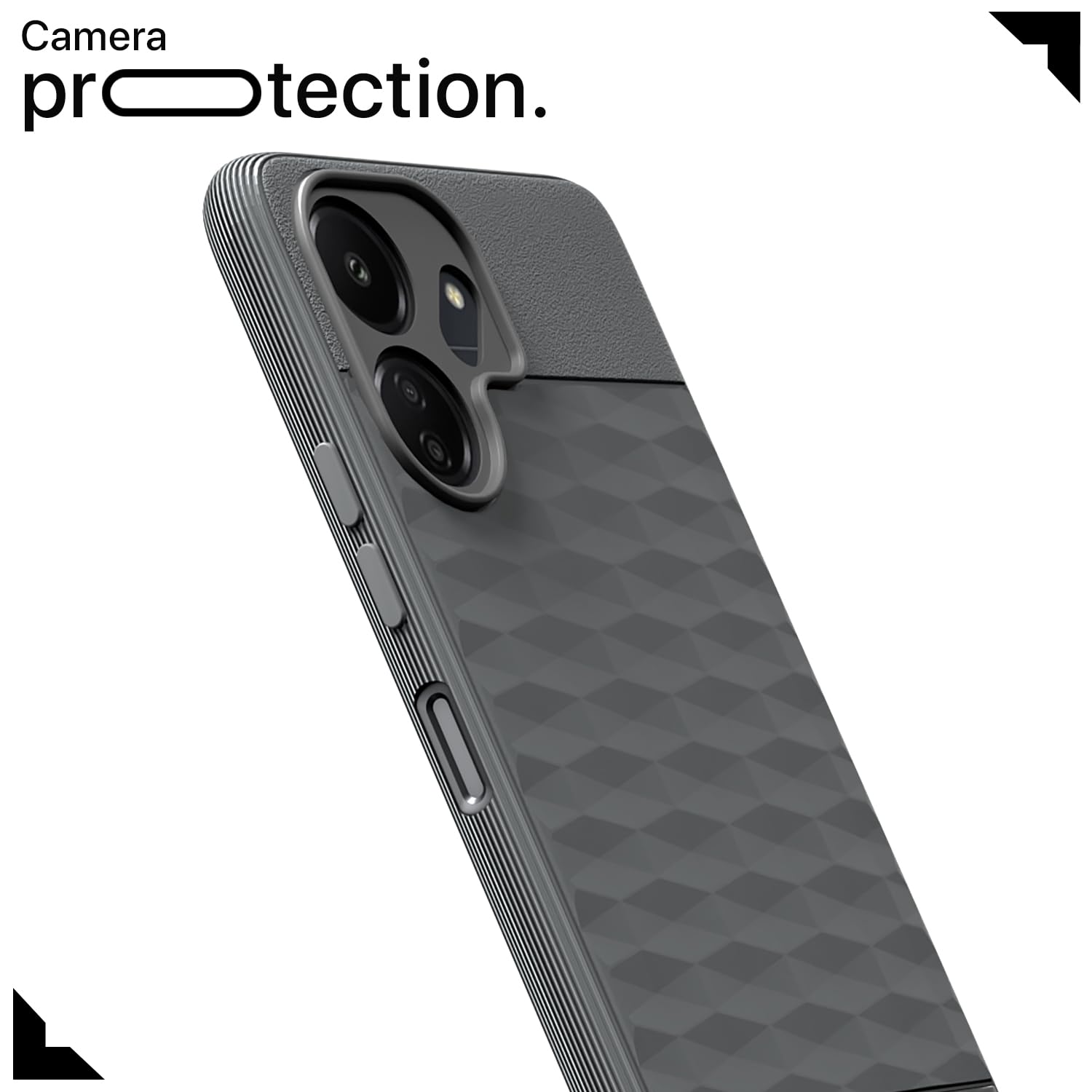 Pikkme Redmi 13c 4G / Redmi 13c 5G / Poco C65 Gencase Back Cover (Grey)