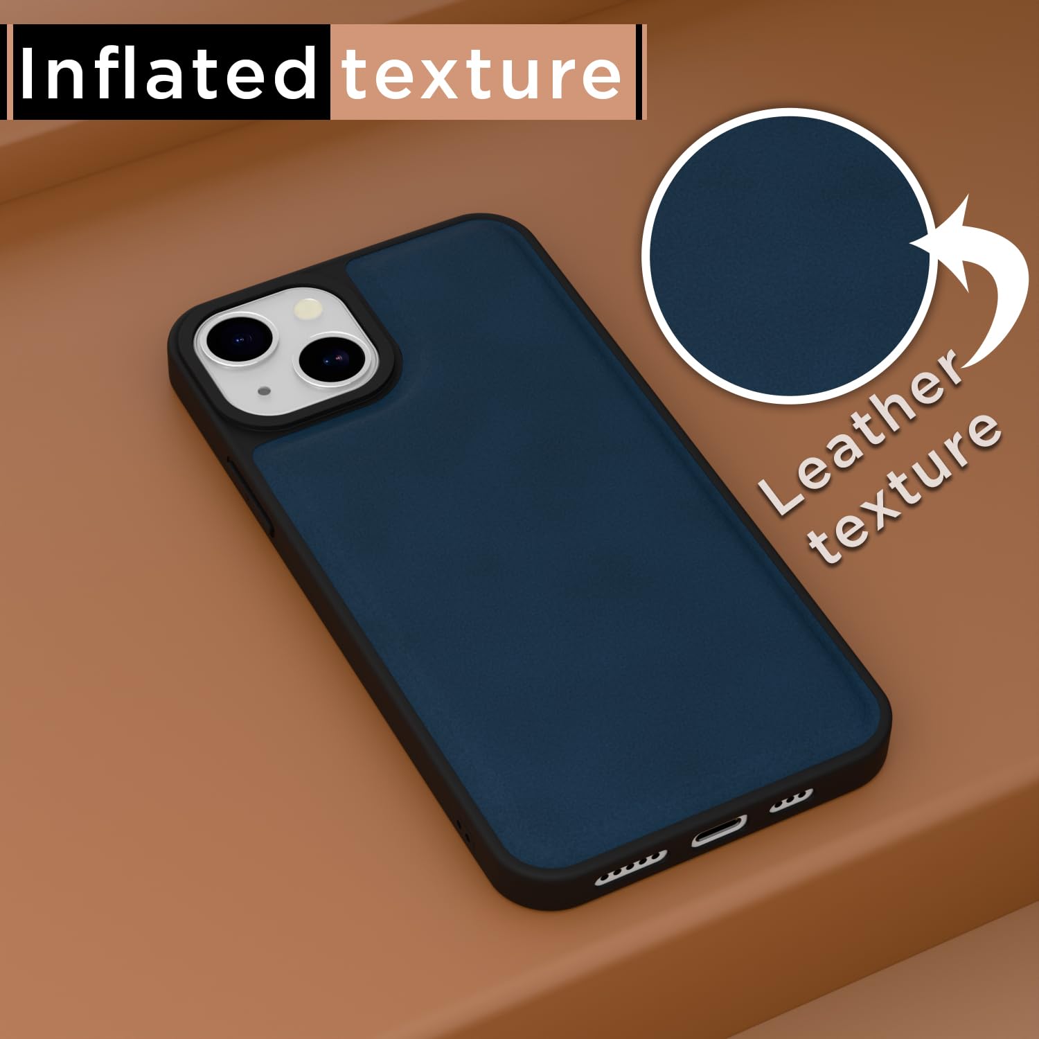 Blue Leather mobile back cover for iPhone 13 – Pikkme – photo 2