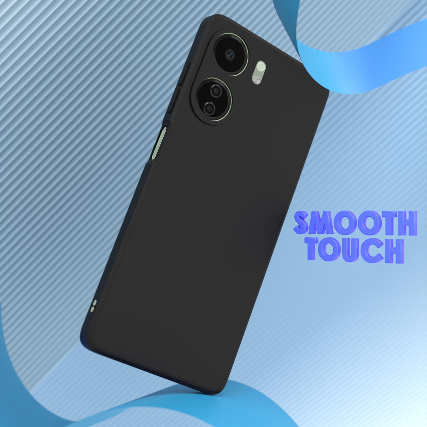 Pikkme Redmi 13C 4G Liquid Silicone Back Cover (Black)