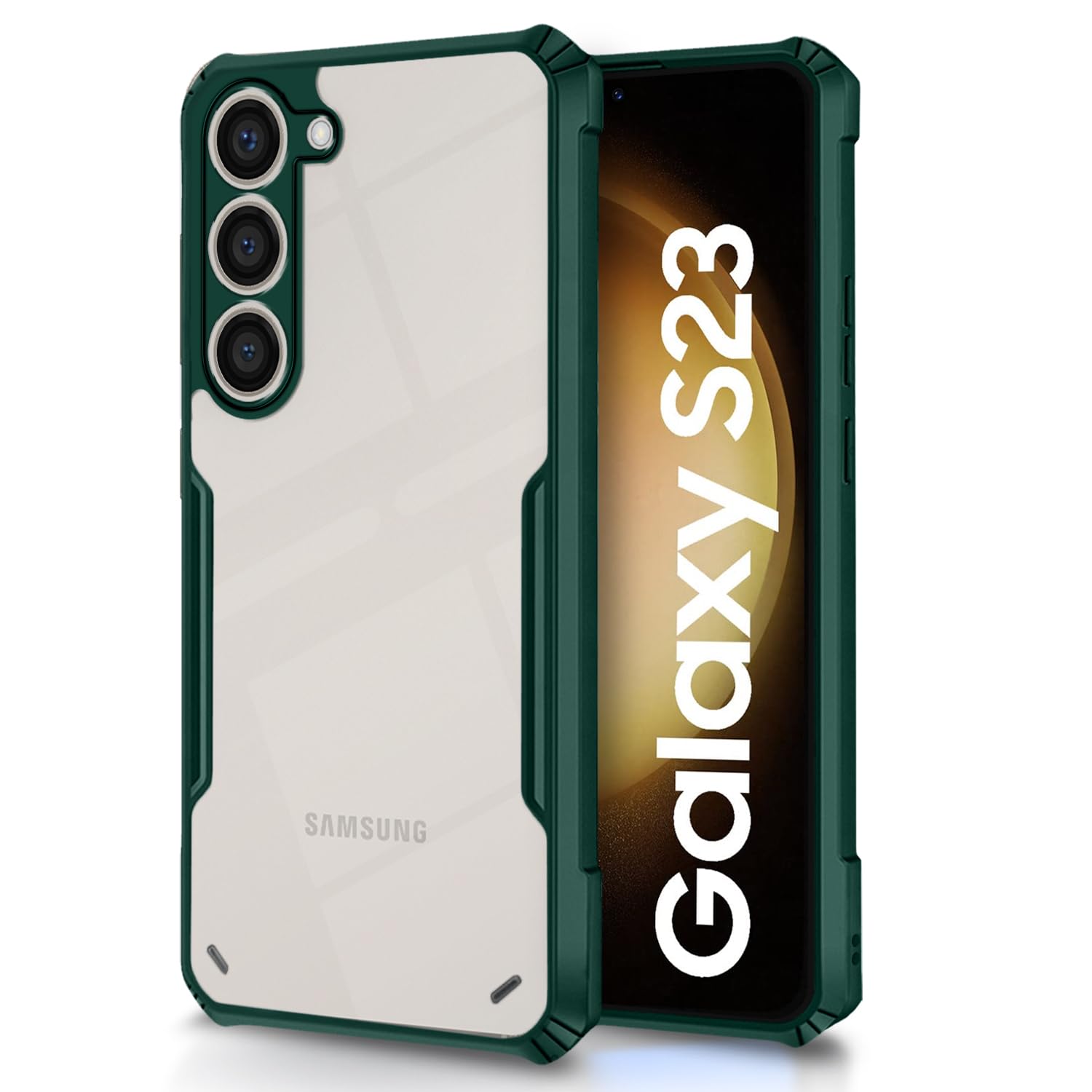 Samsung S23 5G mobile back cover in green by Pikkme