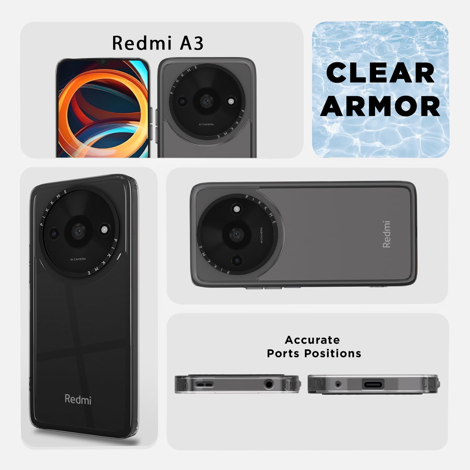 Pikkme Redmi A3 (2024)/A3x/Poco C61 transparent back cover – photo 6