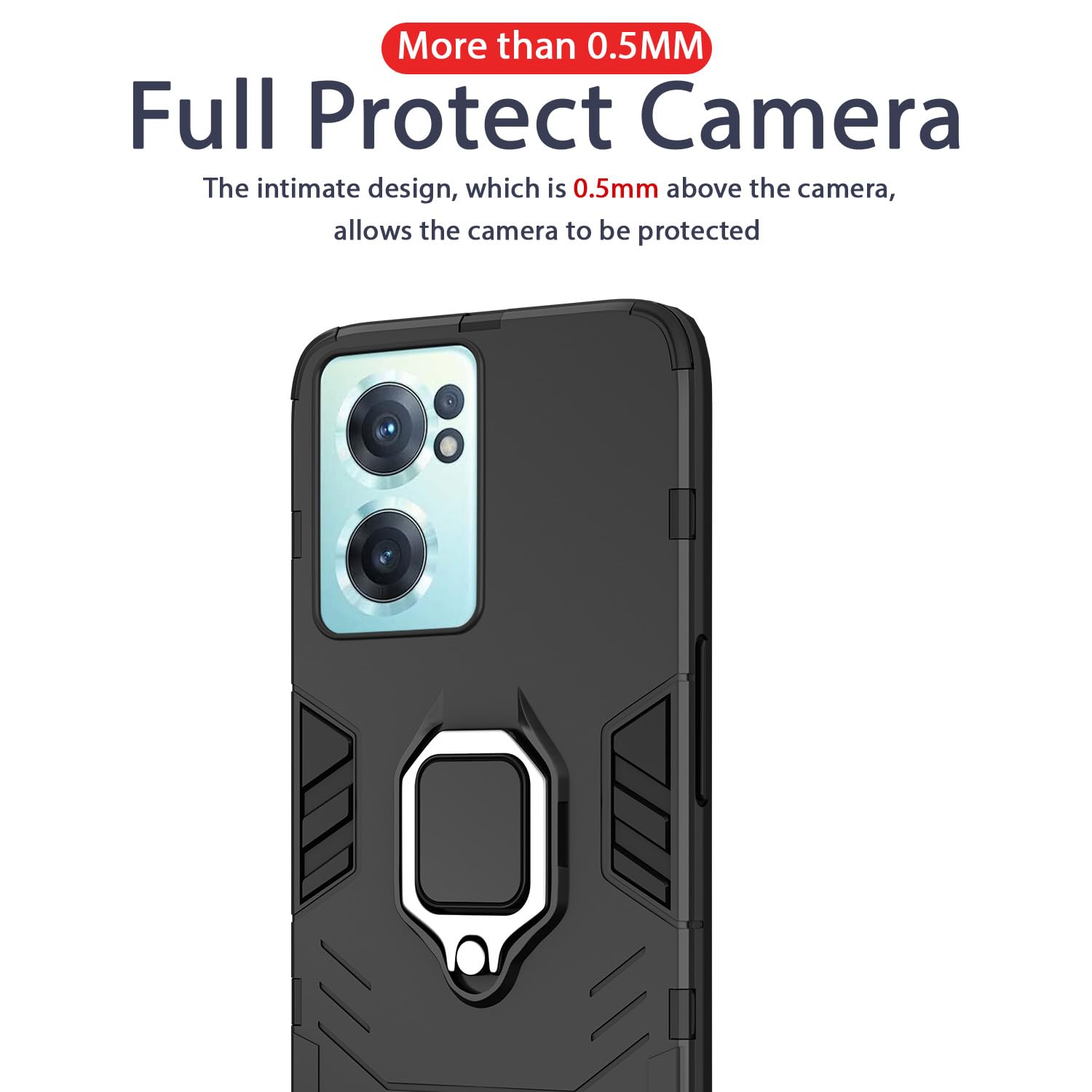Pikkme OnePlus Nord CE 2 5G D5 Tough Armor Back Cover | Black