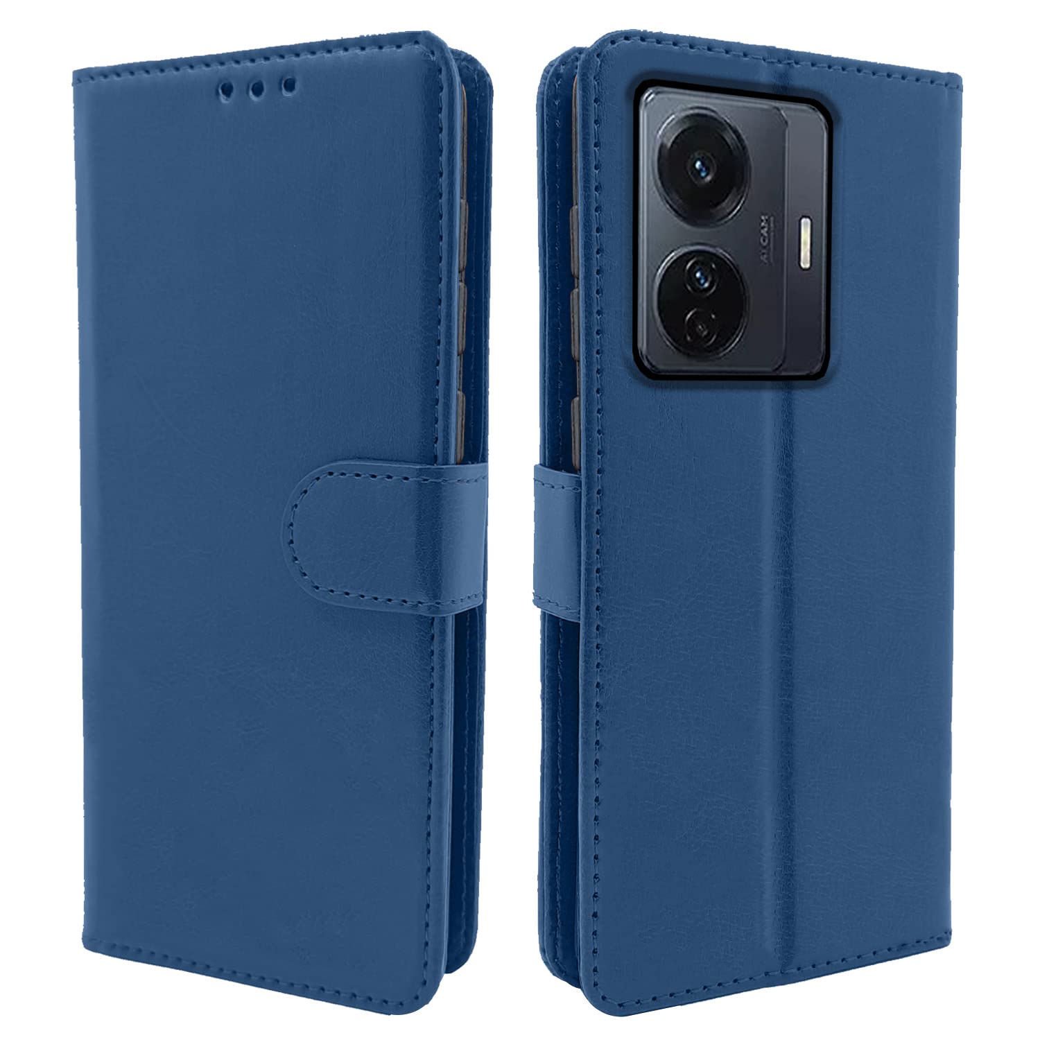 Pikkme blue wallet flip cover for Vivo T1 Pro/iQOO Z6 Pro 5G