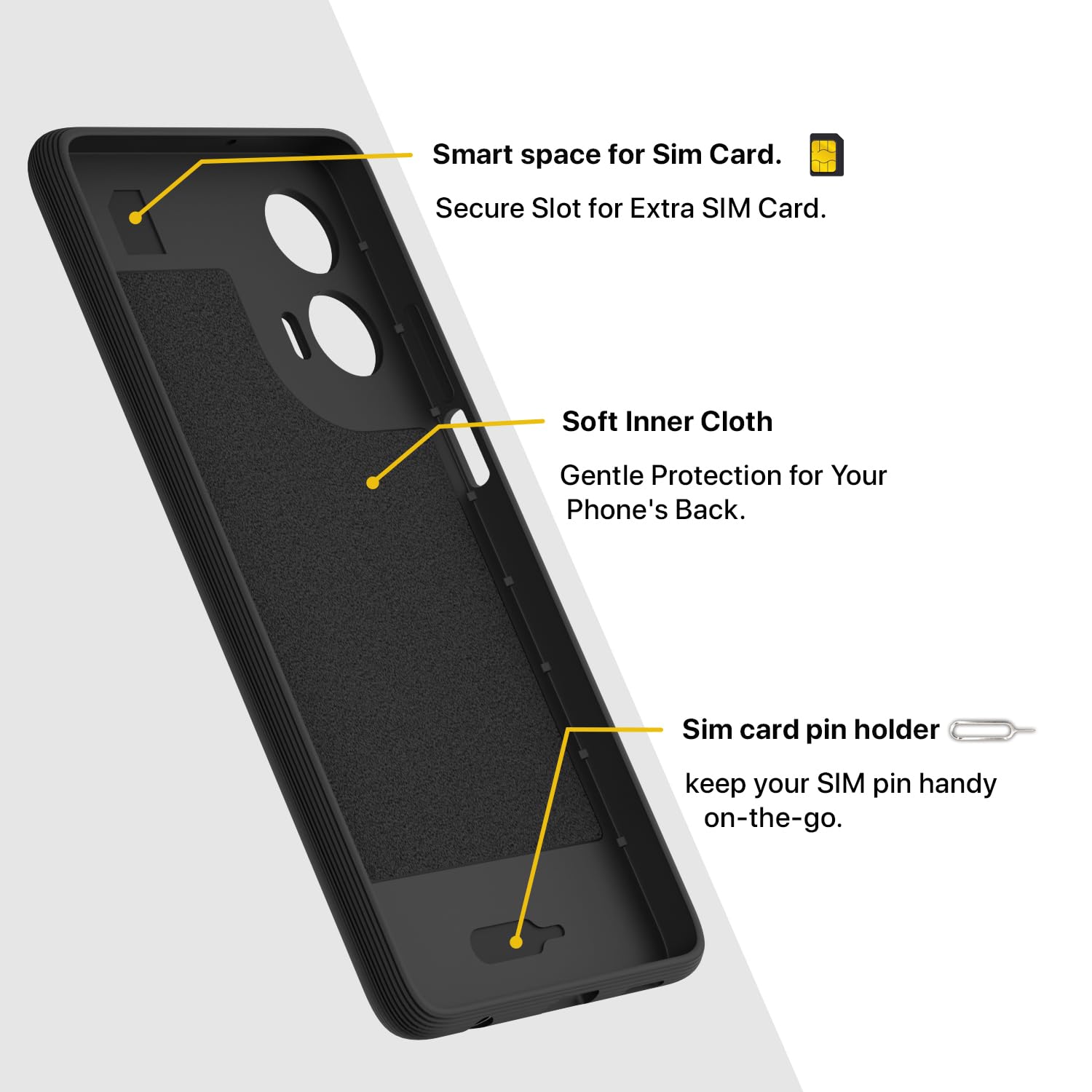 Pikkme Moto G35 5G Gencase Back Cover (Black)