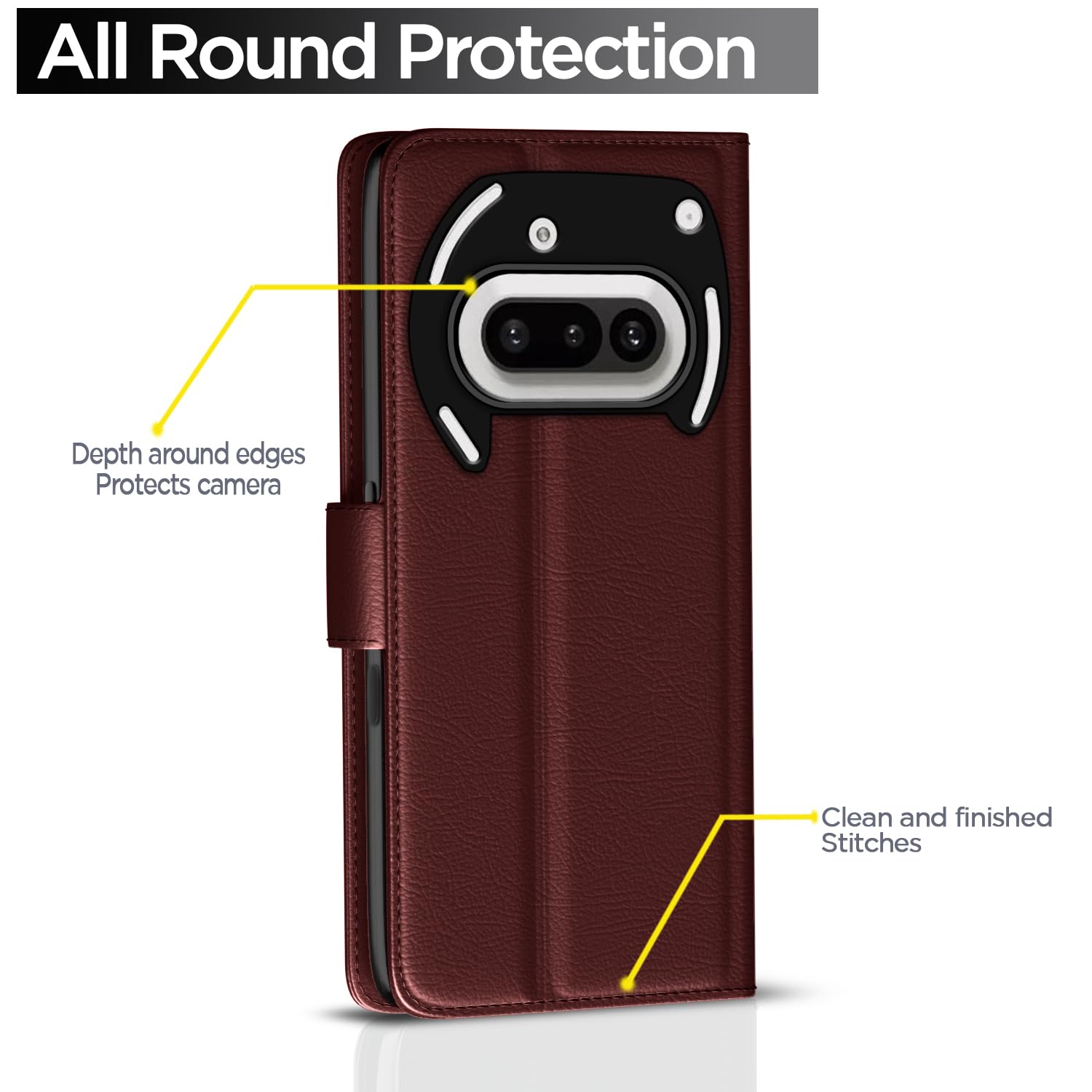 Pikkme brown Wallet mobile flip cover for Nothing Phone 3a 5G – photo 4