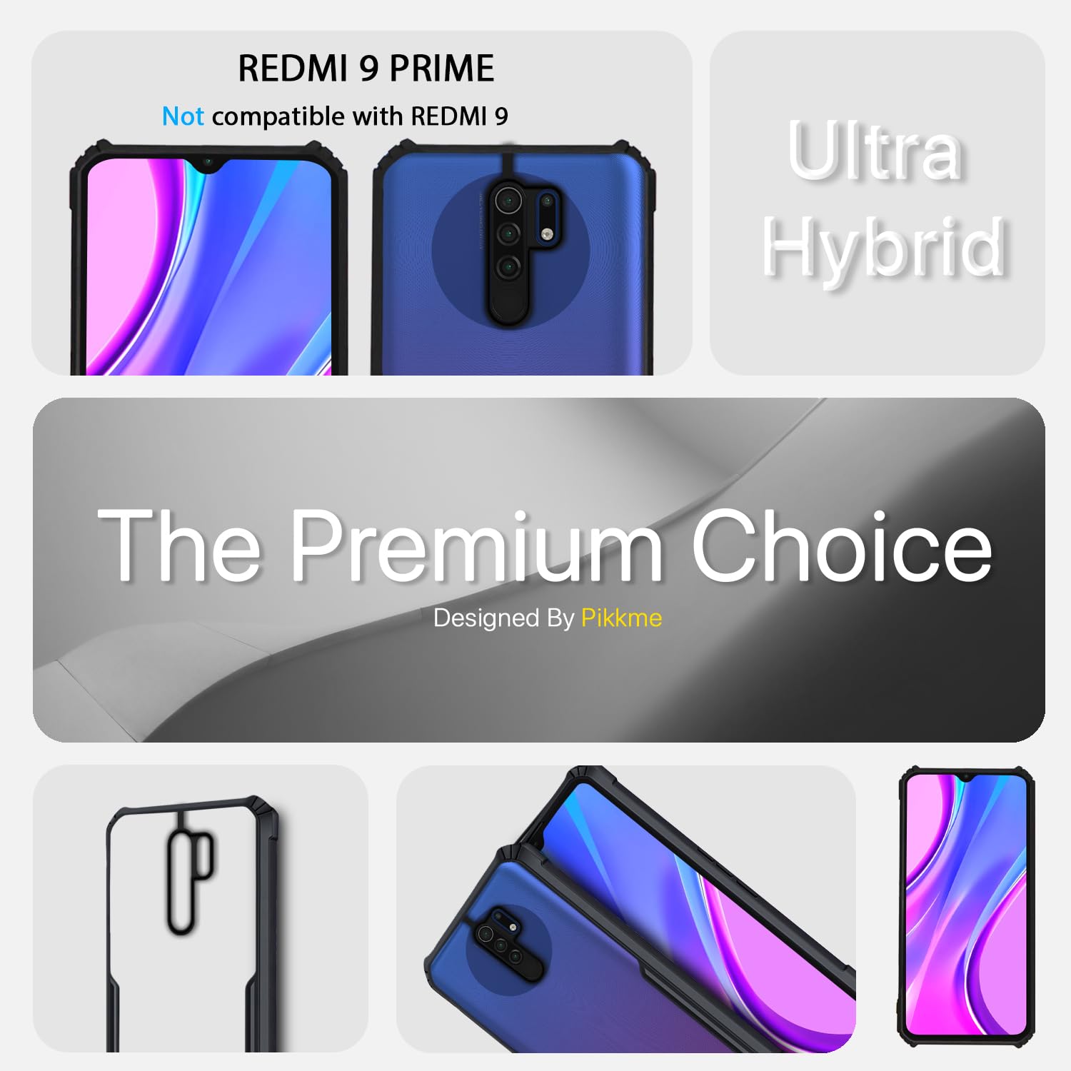 Pikkme Redmi 9 Prime/Poco M2 Hybrid black mobile cover – photo 2