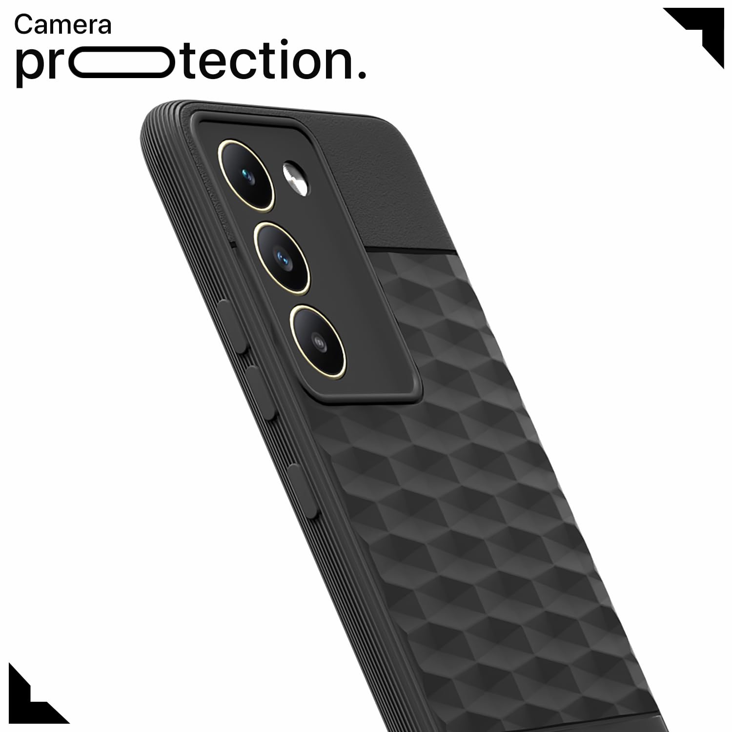 Pikkme Vivo T3 5G / Vivo Y200e 5G Gencase Back Cover (Black)