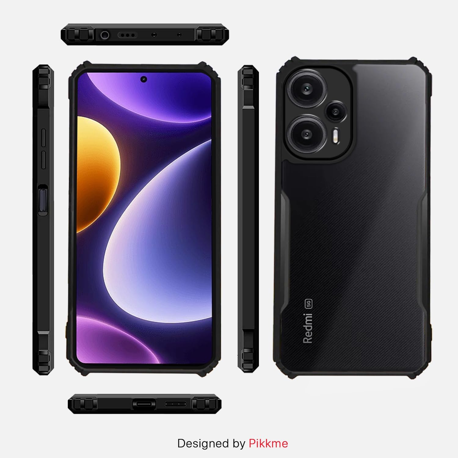 Pikkme Poco F5 5G Eagle Back Cover (Black)