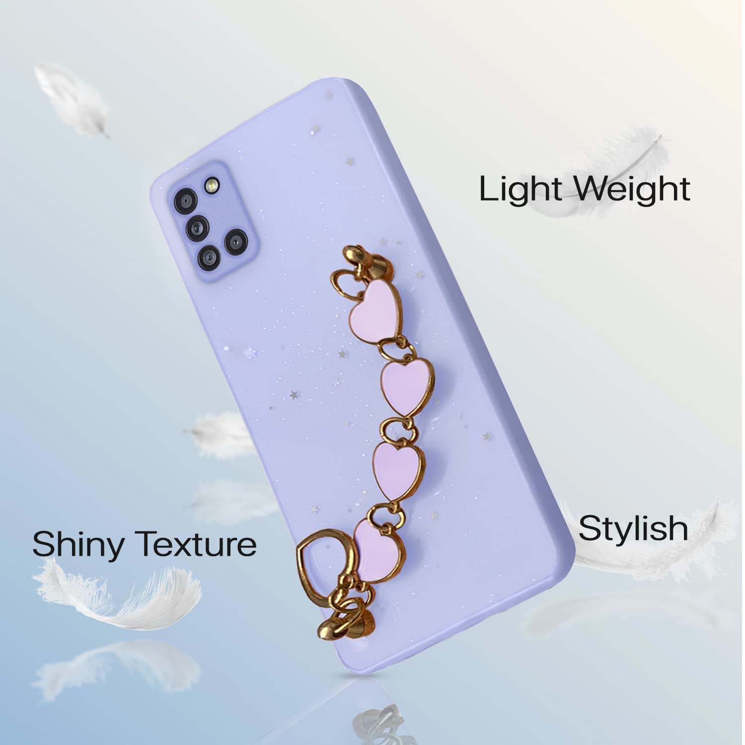 Pikkme Samsung Galaxy A31 Chain Back Cover (Purple)