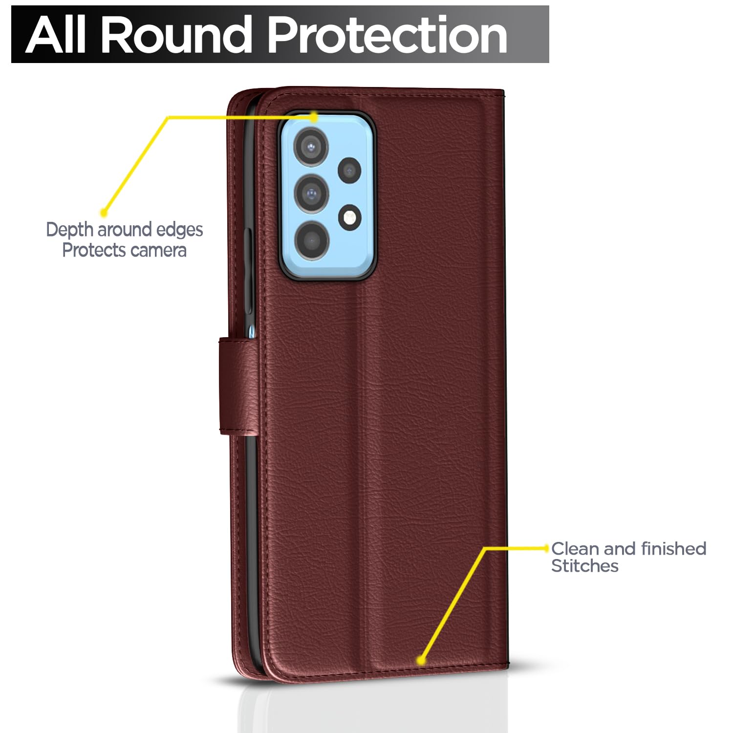 Brown Wallet wallet flip cover for Samsung A32 – Pikkme – photo 4