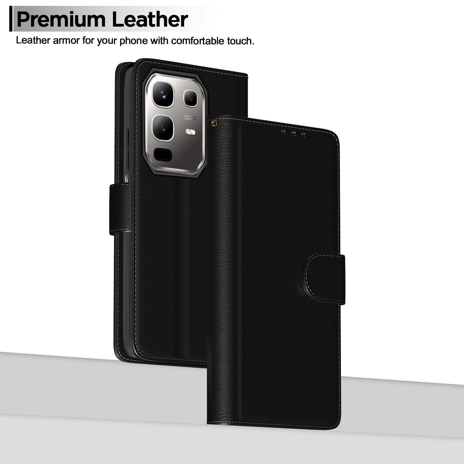 Pikkme Infinix Note 50x 5G Vintage Flip Cover (Black)