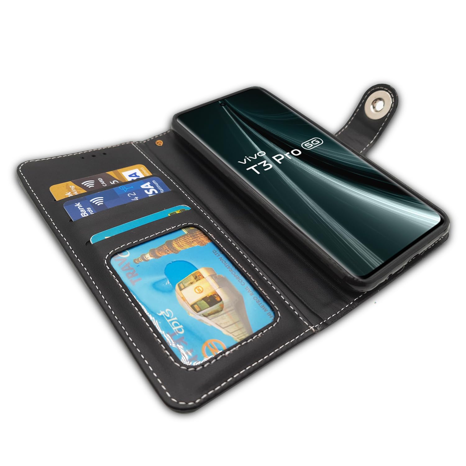Pikkme grey wallet flip cover for Vivo T3 Pro/iQOO Z9s Pro 5G – photo 5