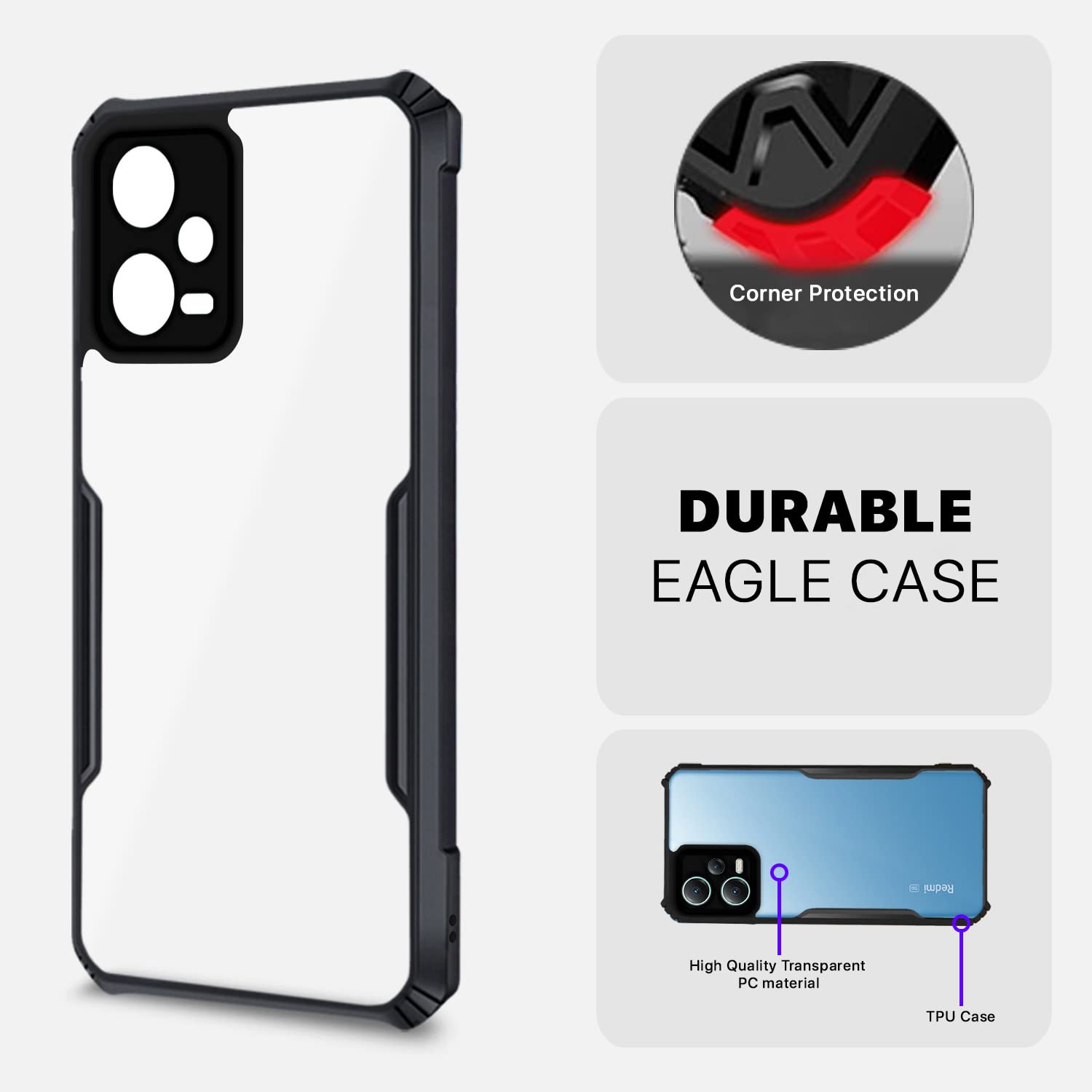 Redmi Note 12 Pro Plus 5G Hybrid mobile cover in black by Pikkme – photo 5