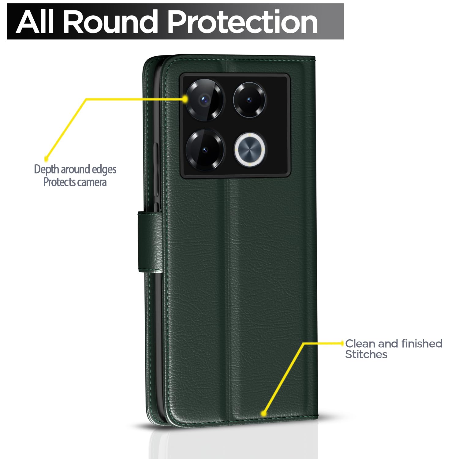 Infinix Note 40 Pro Plus 5G flip cover in green by Pikkme – photo 4