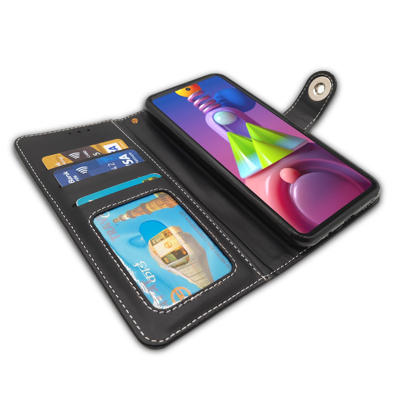 Grey Magnetic wallet flip cover for Samsung M31S – Pikkme – photo 5
