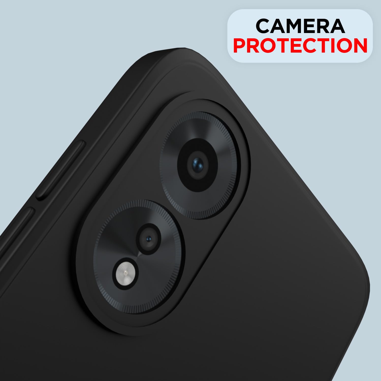 Pikkme Oppo A38 Liquid Silicone Back Cover (Black)