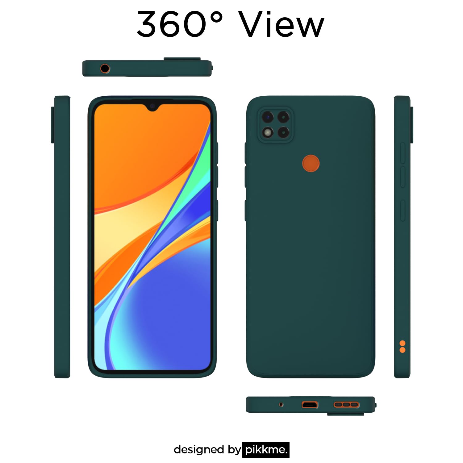 Pikkme Mi Redmi 10A / Redmi 9 / Redmi 9C / 9 Activ/Poco C31 Liquid Silicone Back Cover | Green
