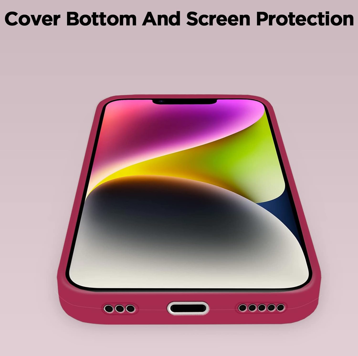 Pikkme iPhone 14 Plus Super Soft Silicone Back Cover (Rose Red)
