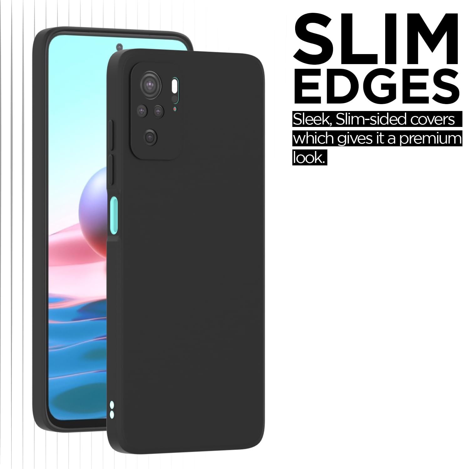 Pikkme Redmi Note 10 / Redmi Note 10S Soft Matte Silicone Shockproof Case (Black)