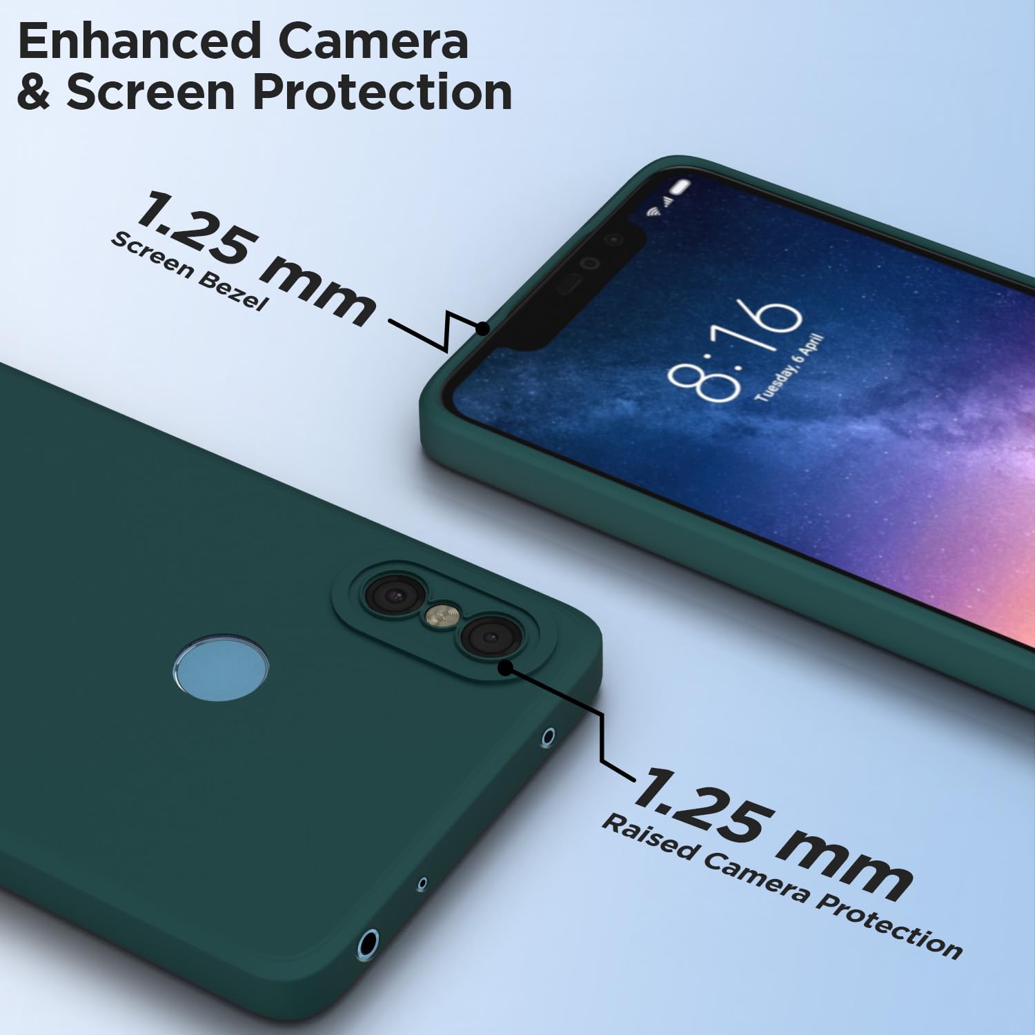 Pikkme Mi Redmi Note 6 Pro Liquid Silicone Back Cover | Green