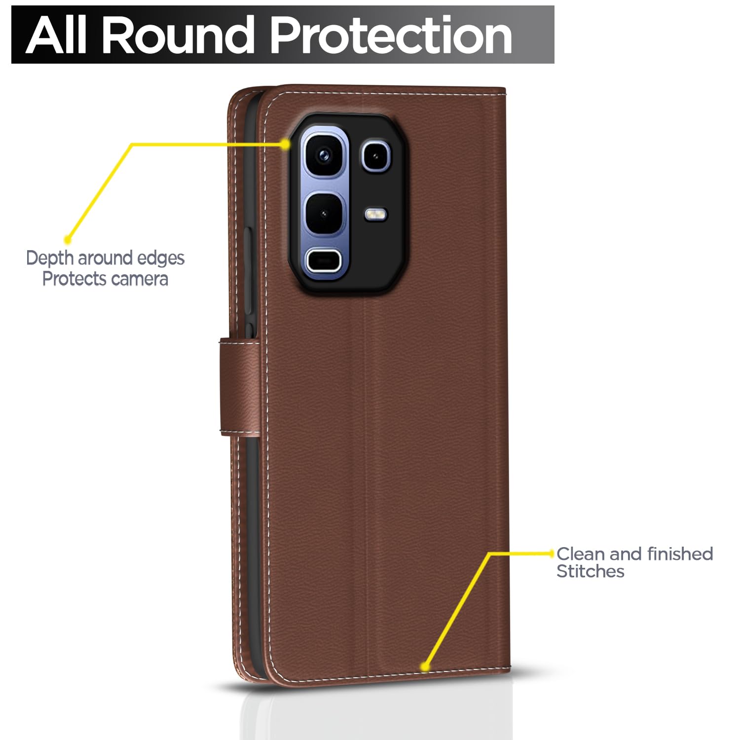 Tan Wallet flip case for Infinix Note 50s 5G – Pikkme – photo 4
