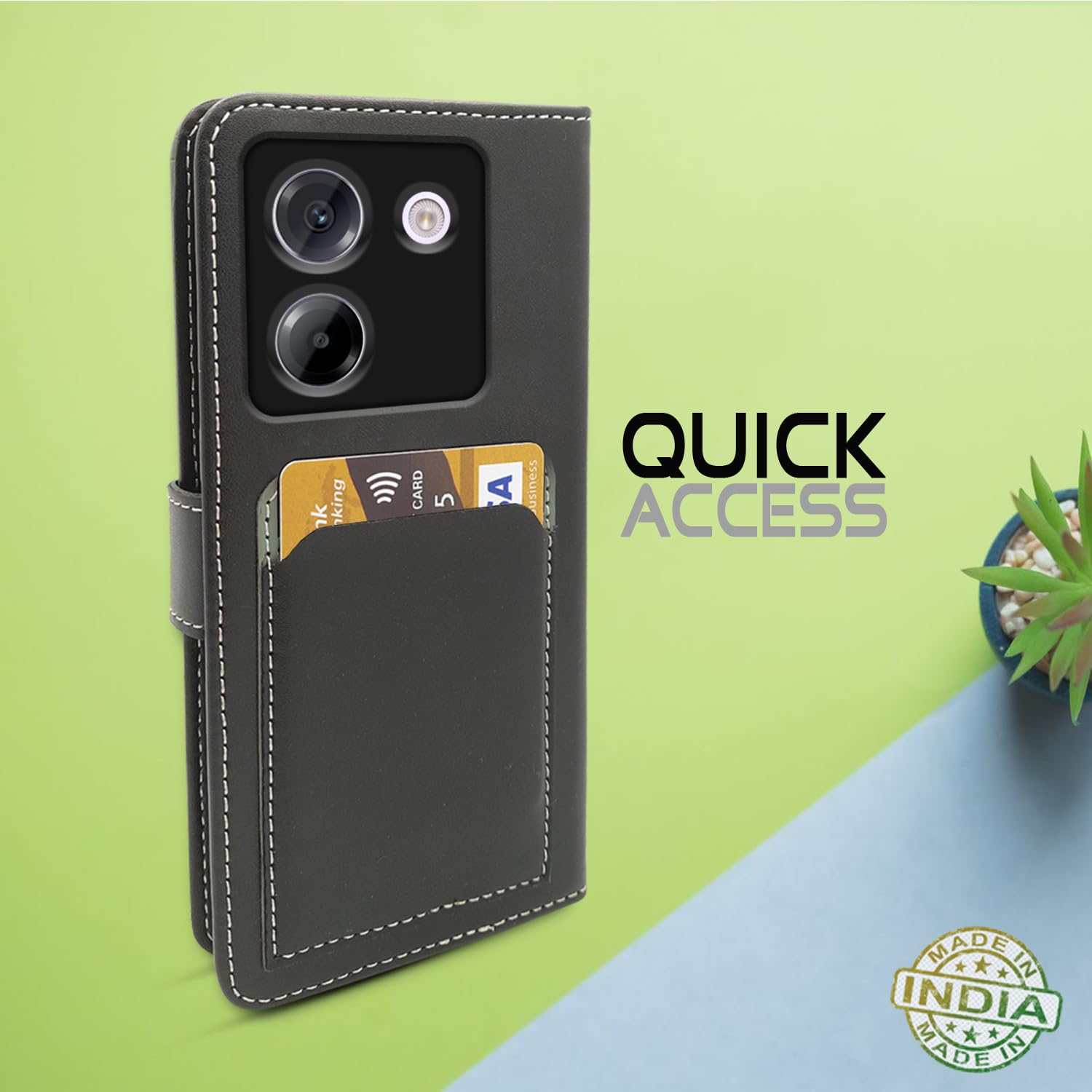 POCO M7 Pro 5G flip case in grey by Pikkme – photo 4