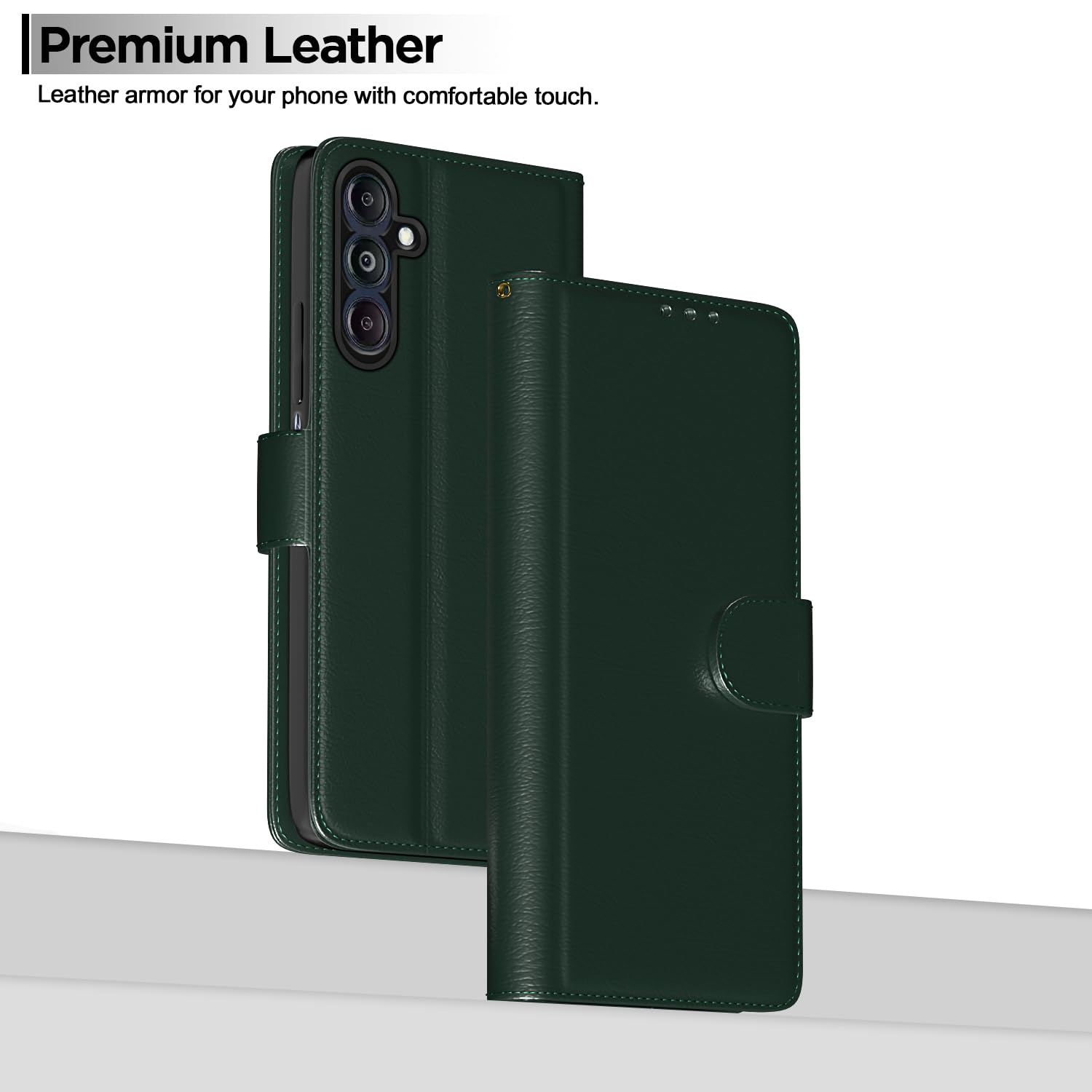 Pikkme Samsung Galaxy M14 5G Flip Cover (Green)