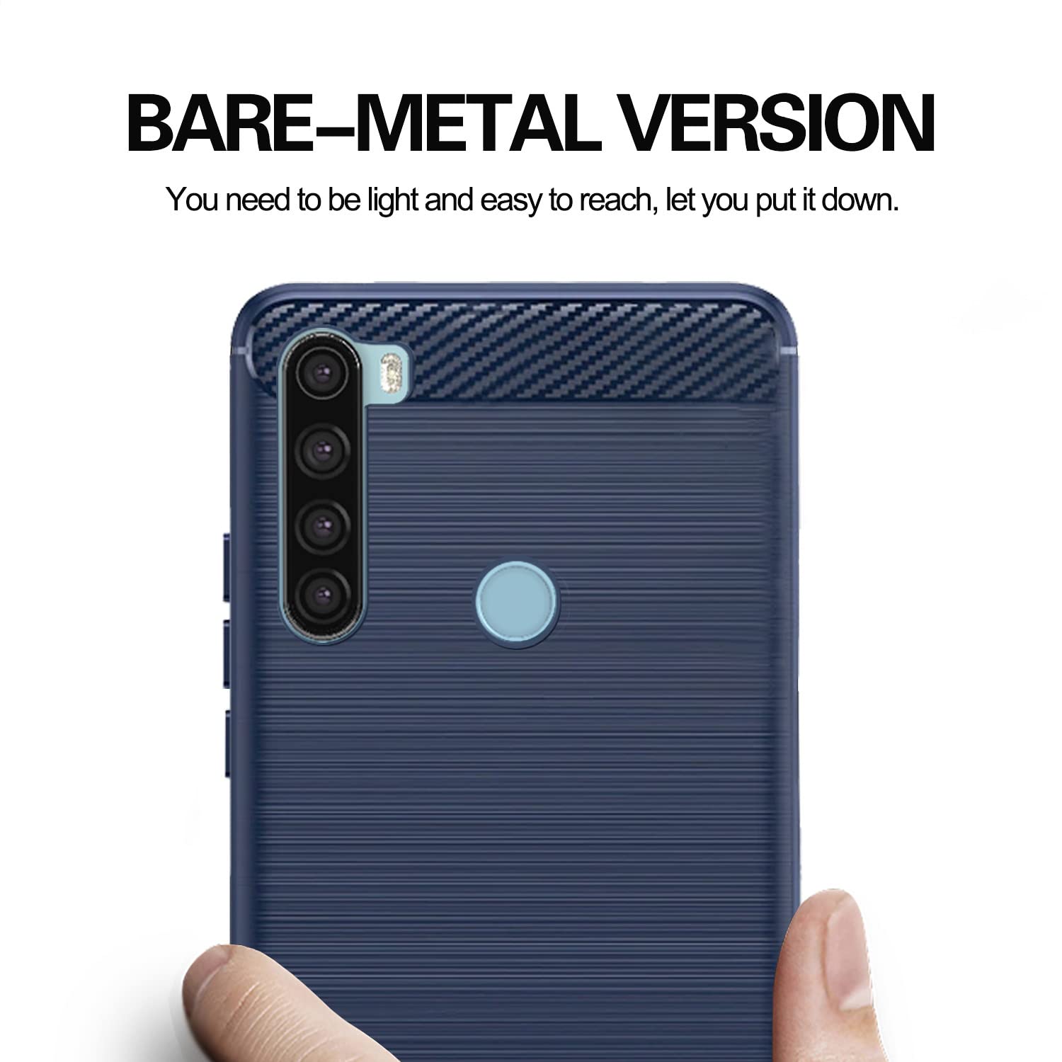 Pikkme Mi Redmi Note 8 Hybrid Carbon Fiber Back Cover | Blue