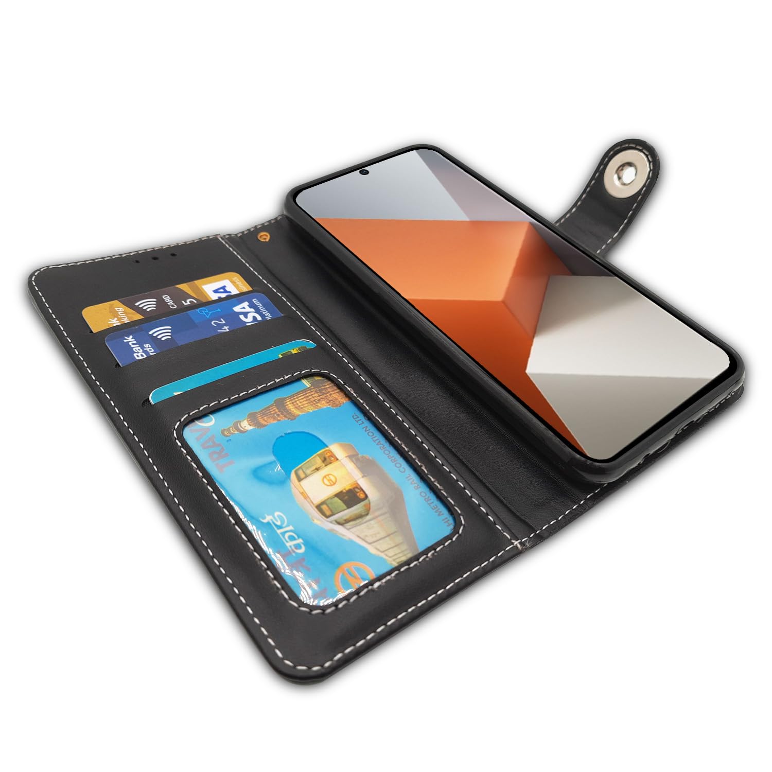 Redmi Note 13 Pro Plus 5G wallet flip cover in grey by Pikkme – photo 4