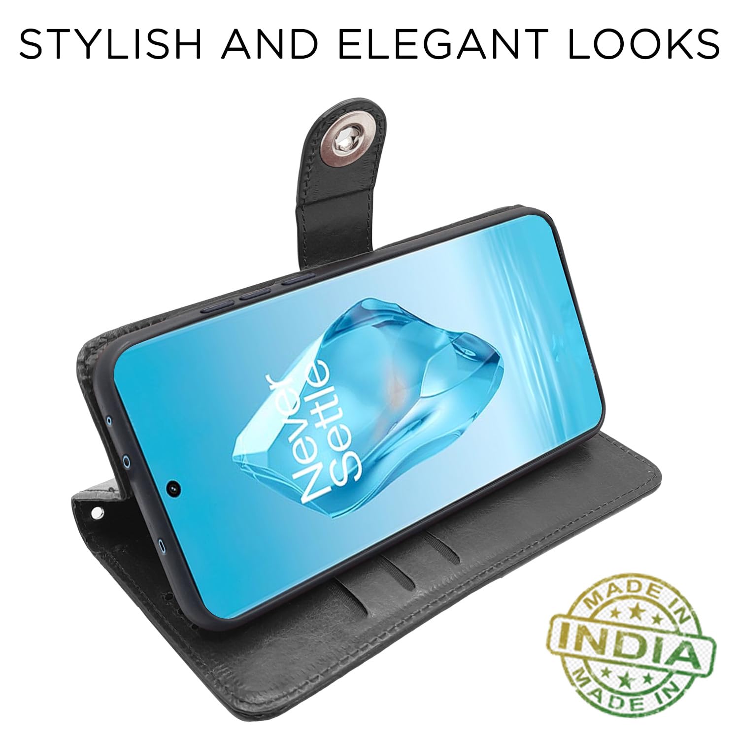 Pikkme black Button flip case for OnePlus 12R 5G – photo 5