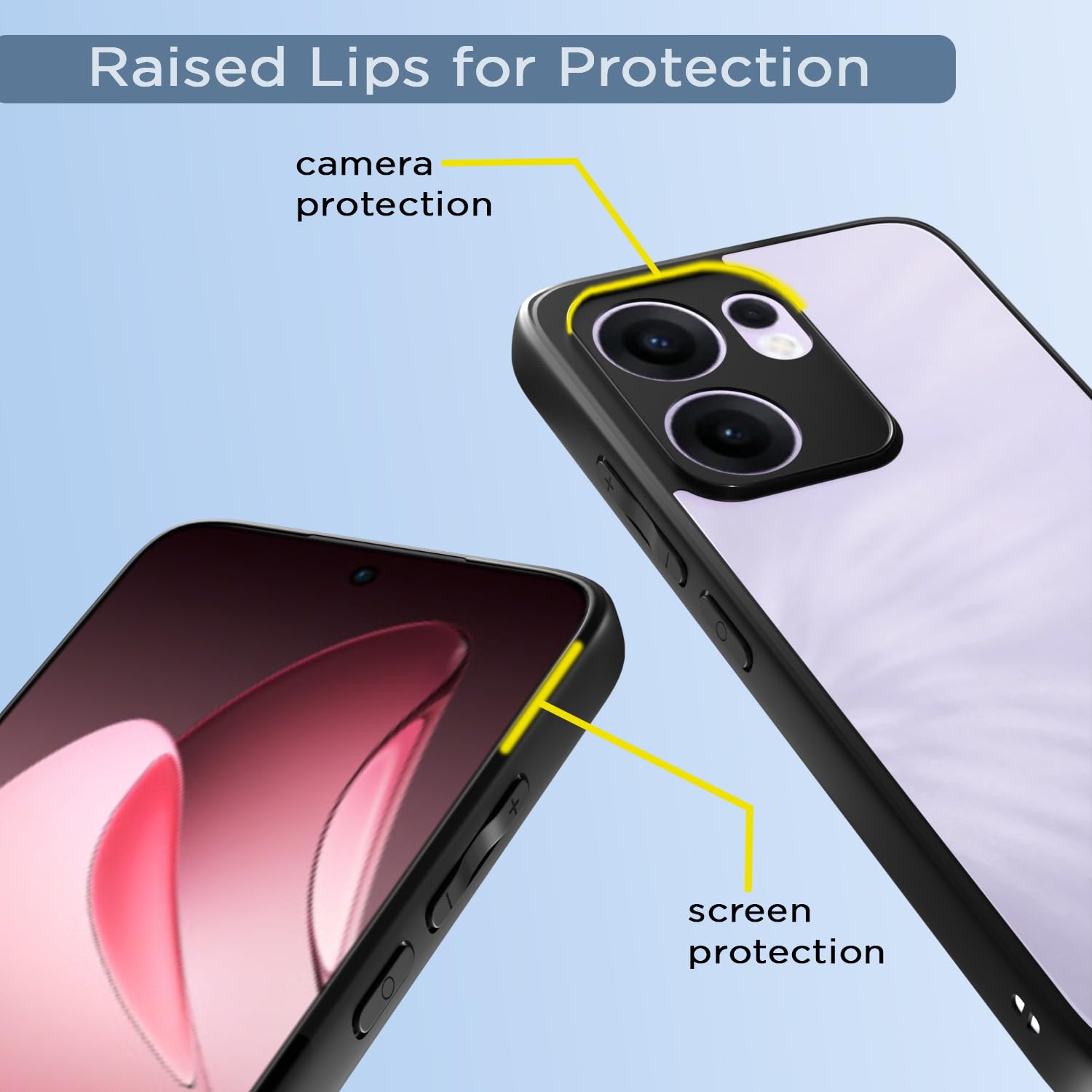 Reno 13F 5G Hybrid mobile back cover in black by Pikkme – photo 4