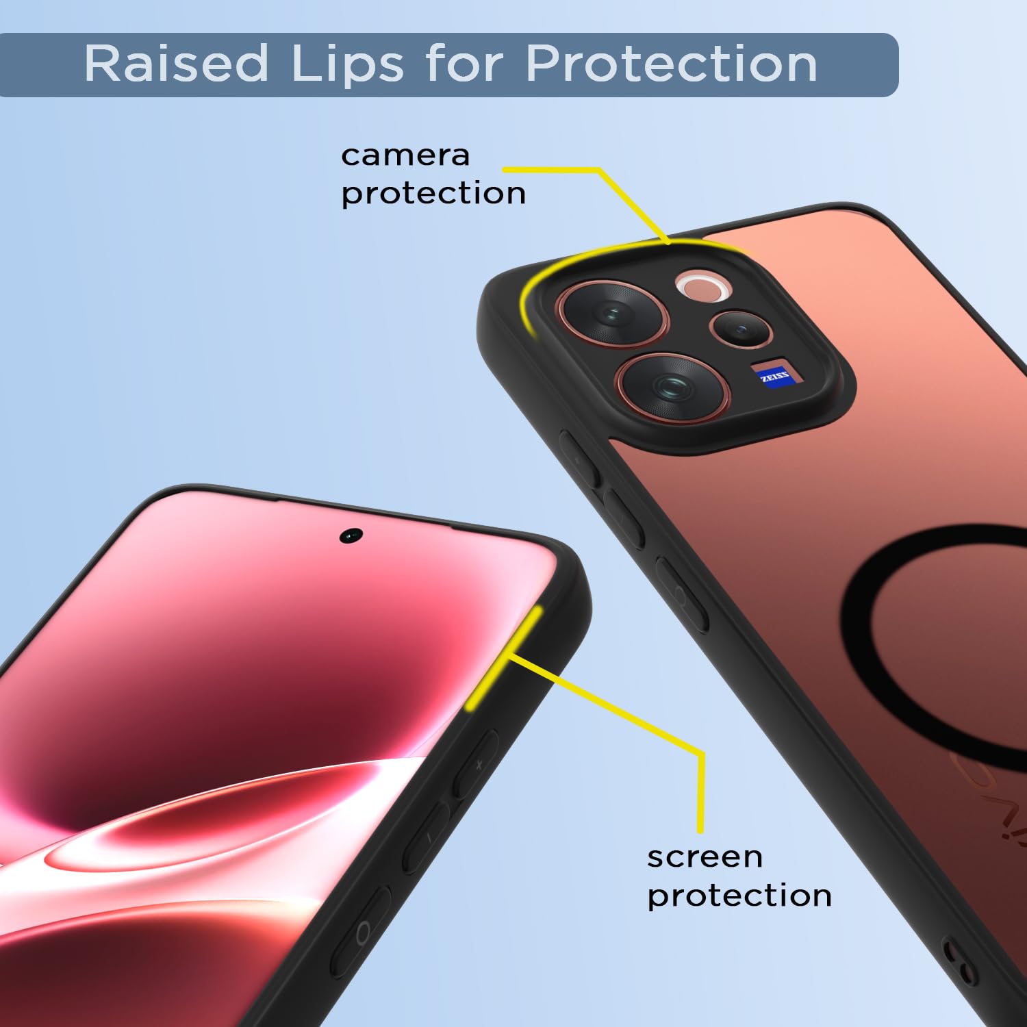 Pikkme black mag-safe mobile cover for Vivo V70 5G – photo 4