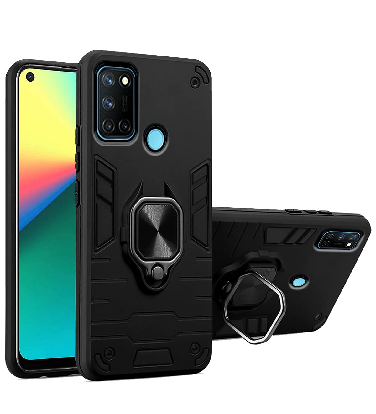 Pikkme Realme 7i, Realme C17 D5 Tough Armor black mobile cover