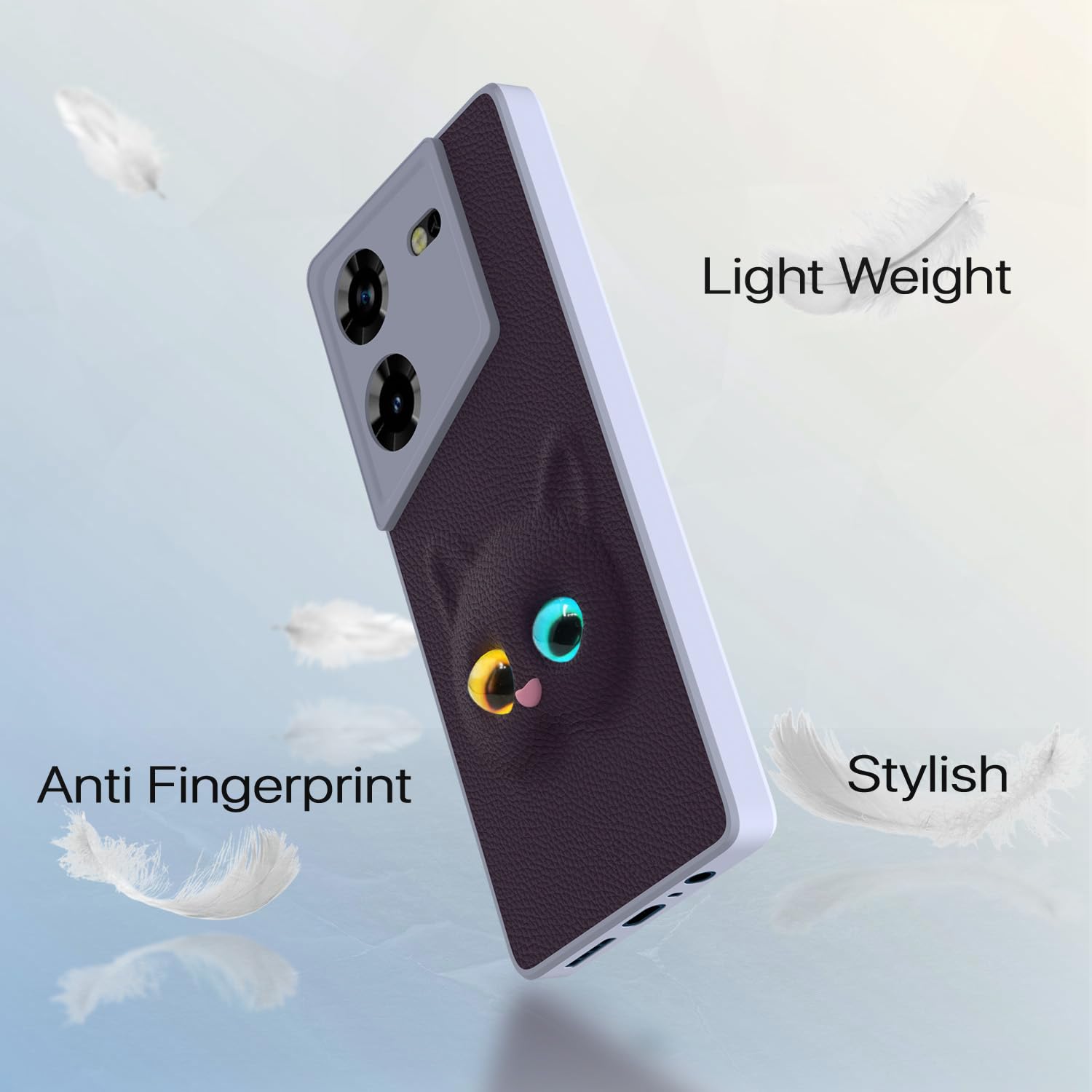 Pikkme Techno Pova 5 Kitty Back Cover (Purple)