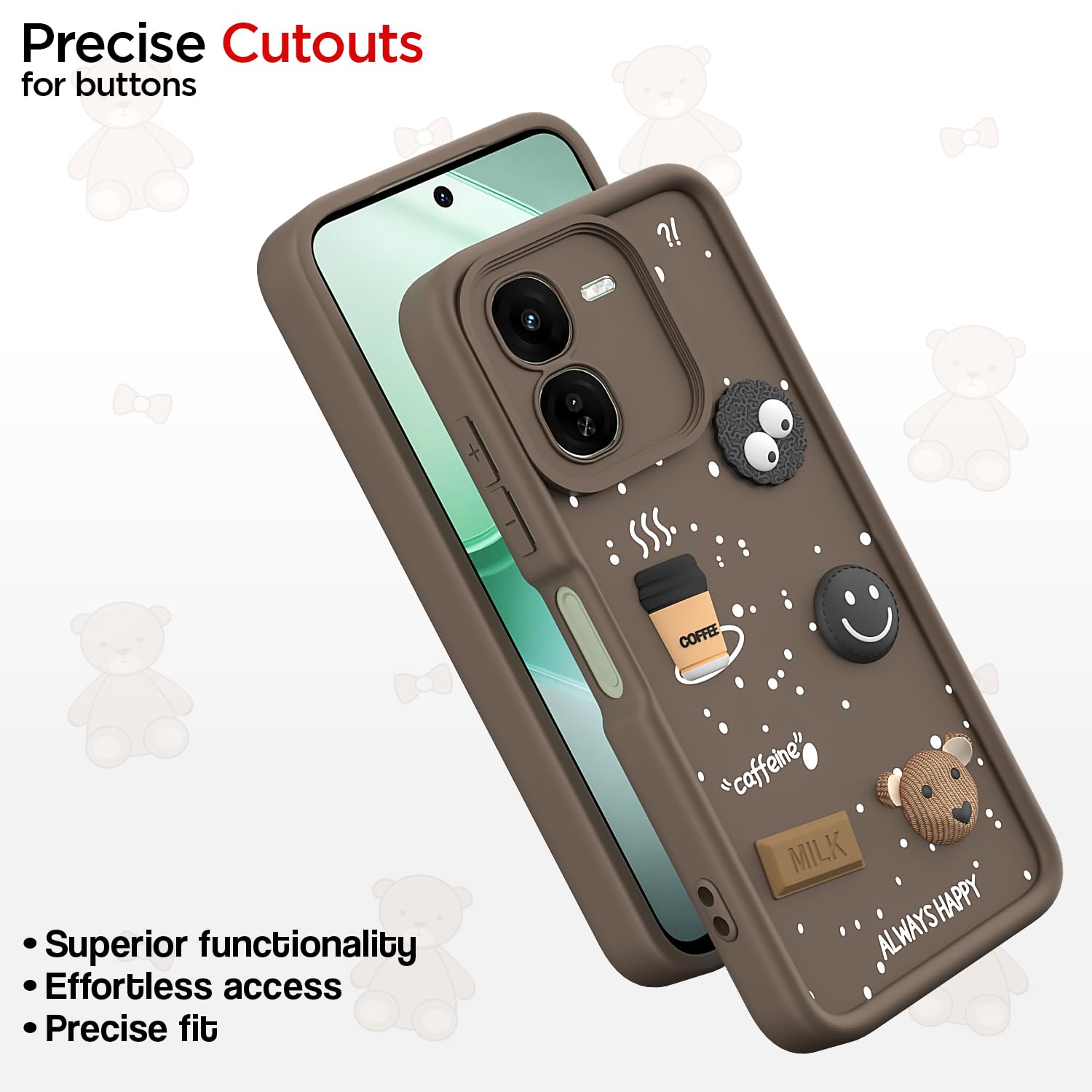 Brown mobile back cover for iQOO Z9x 5G/3D – Pikkme – photo 6