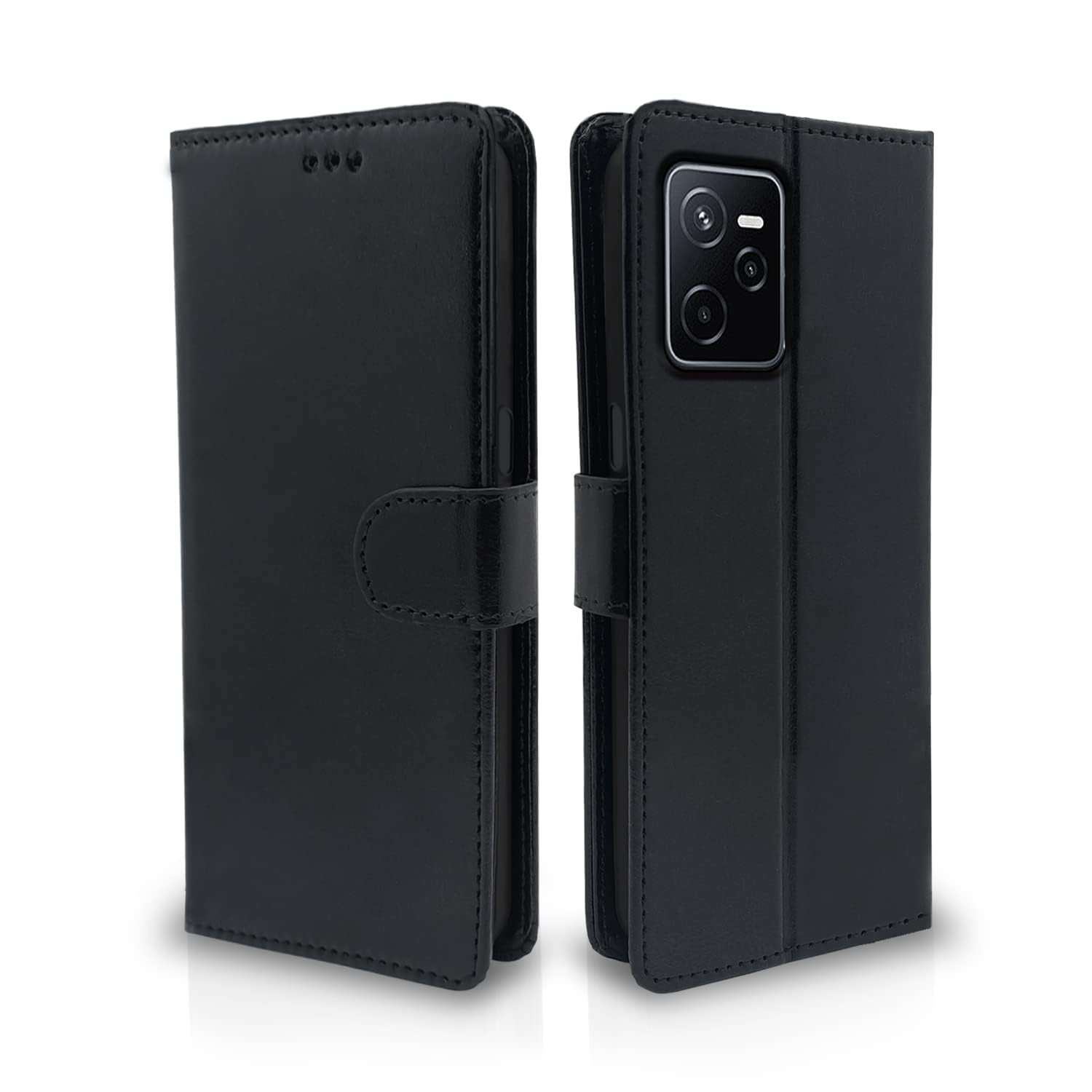 Pikkme black Wallet wallet flip cover for Realme Narzo 50A Prime